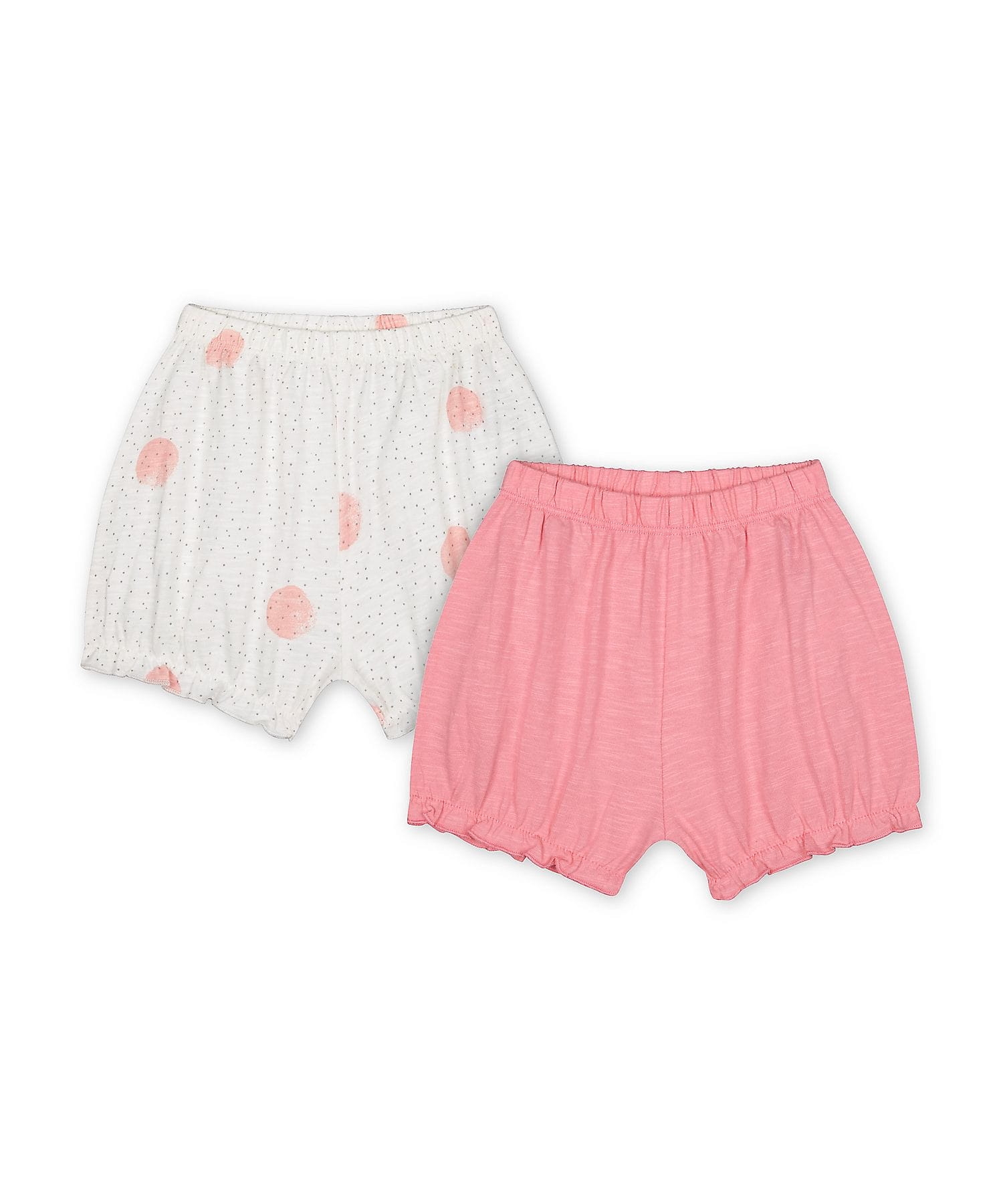 Mothercare | Girls Shorts Polka Dot Print - Pack Of 2 - Pink Cream 0