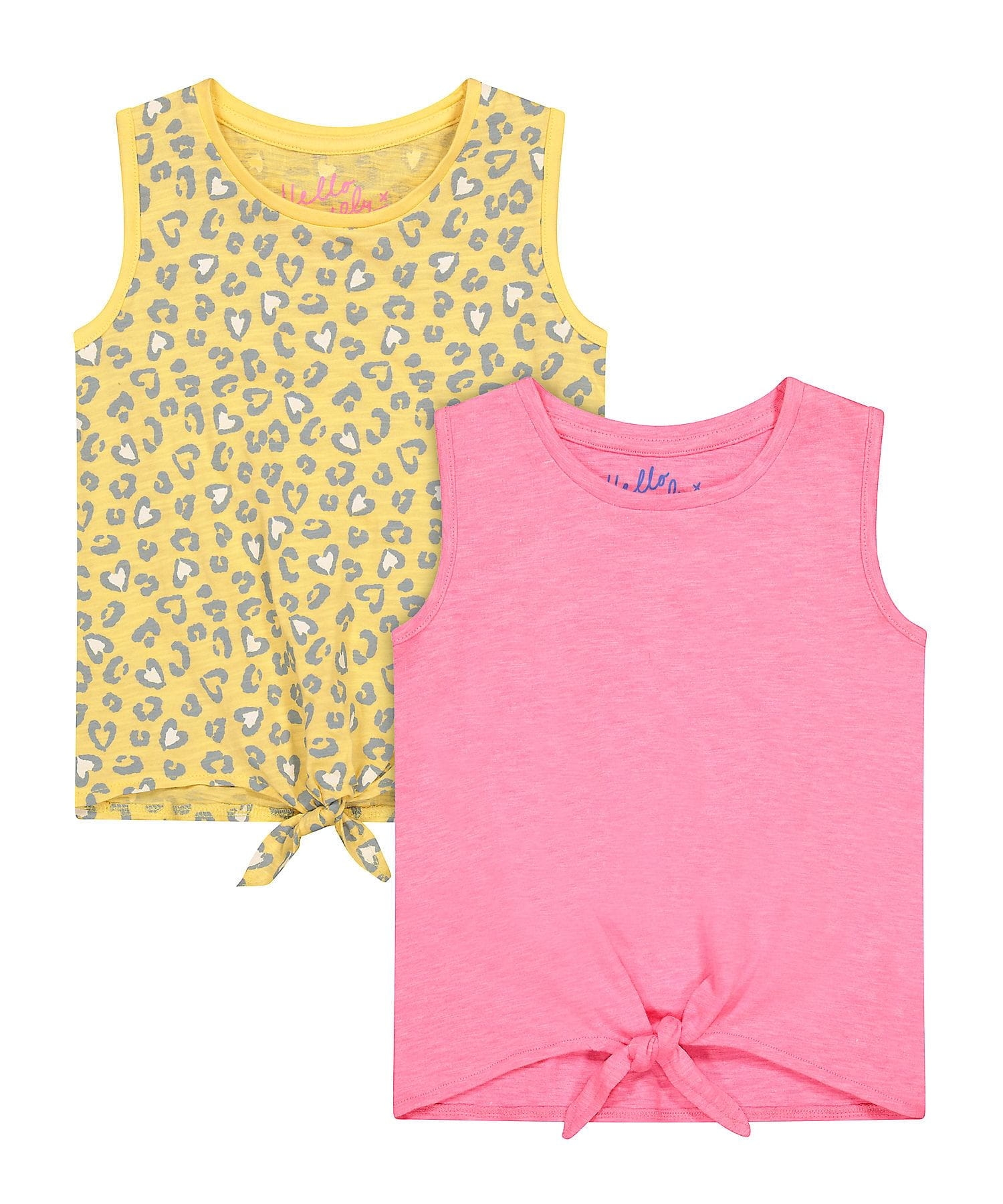 Mothercare | Girls Sleeveless Round Neck T-shirts  - Pack Of 2 - Multicolor 0