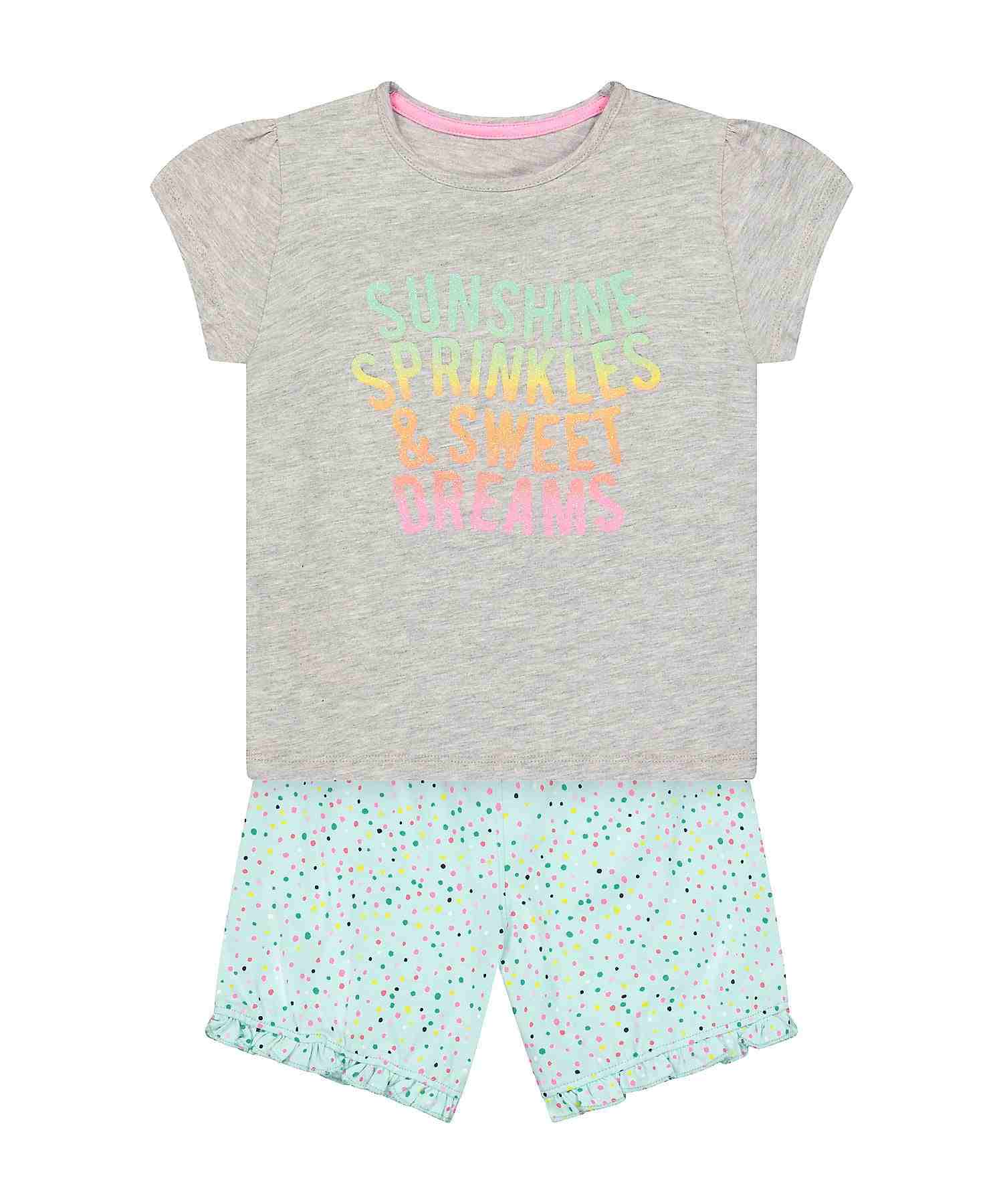 Girls Half Sleeves Shorts Sets  - Pack Of 2 - Pink