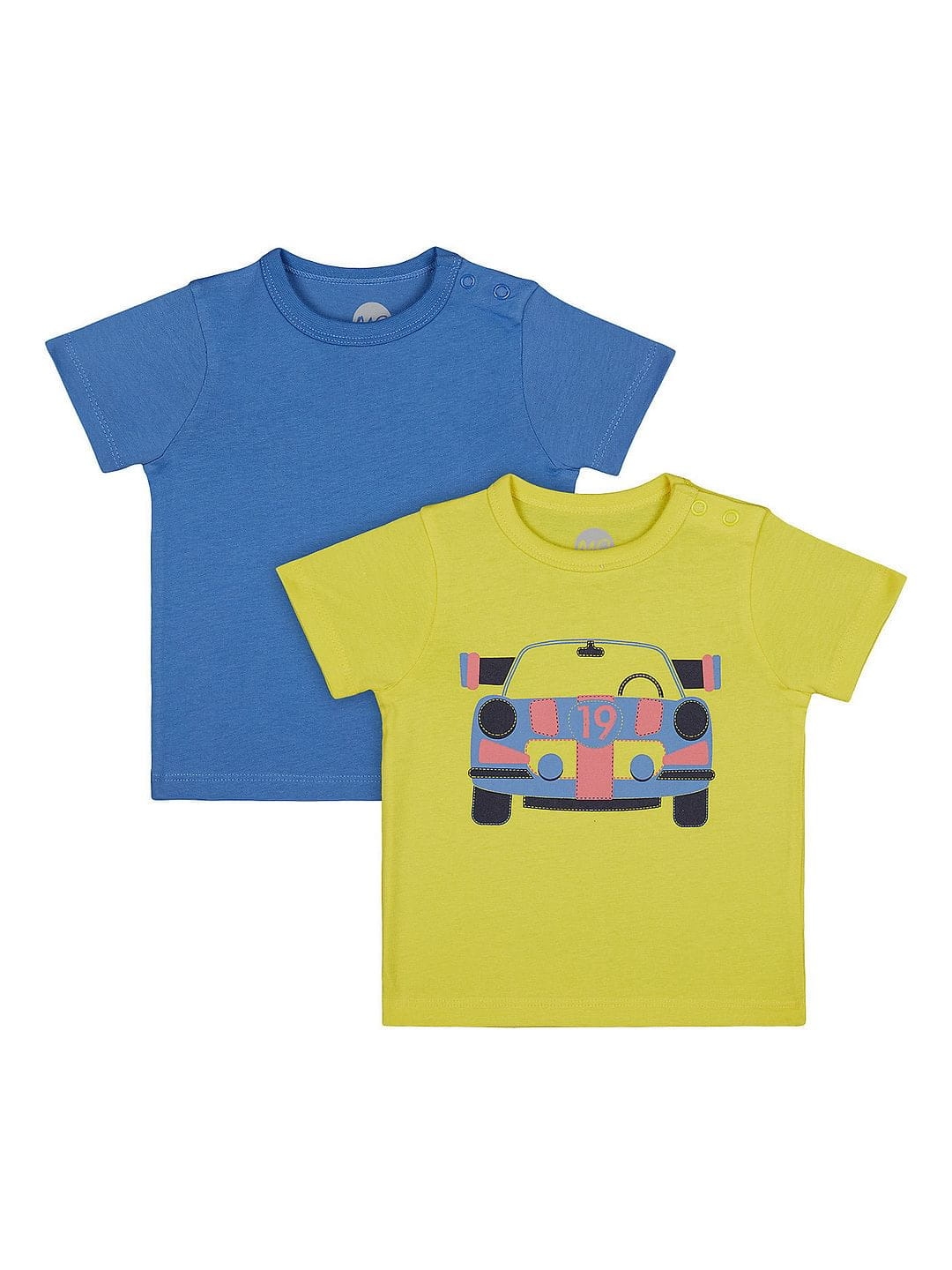 Mothercare | Boys Half Sleeve Round Neck Tee - Blue and Yellow 0