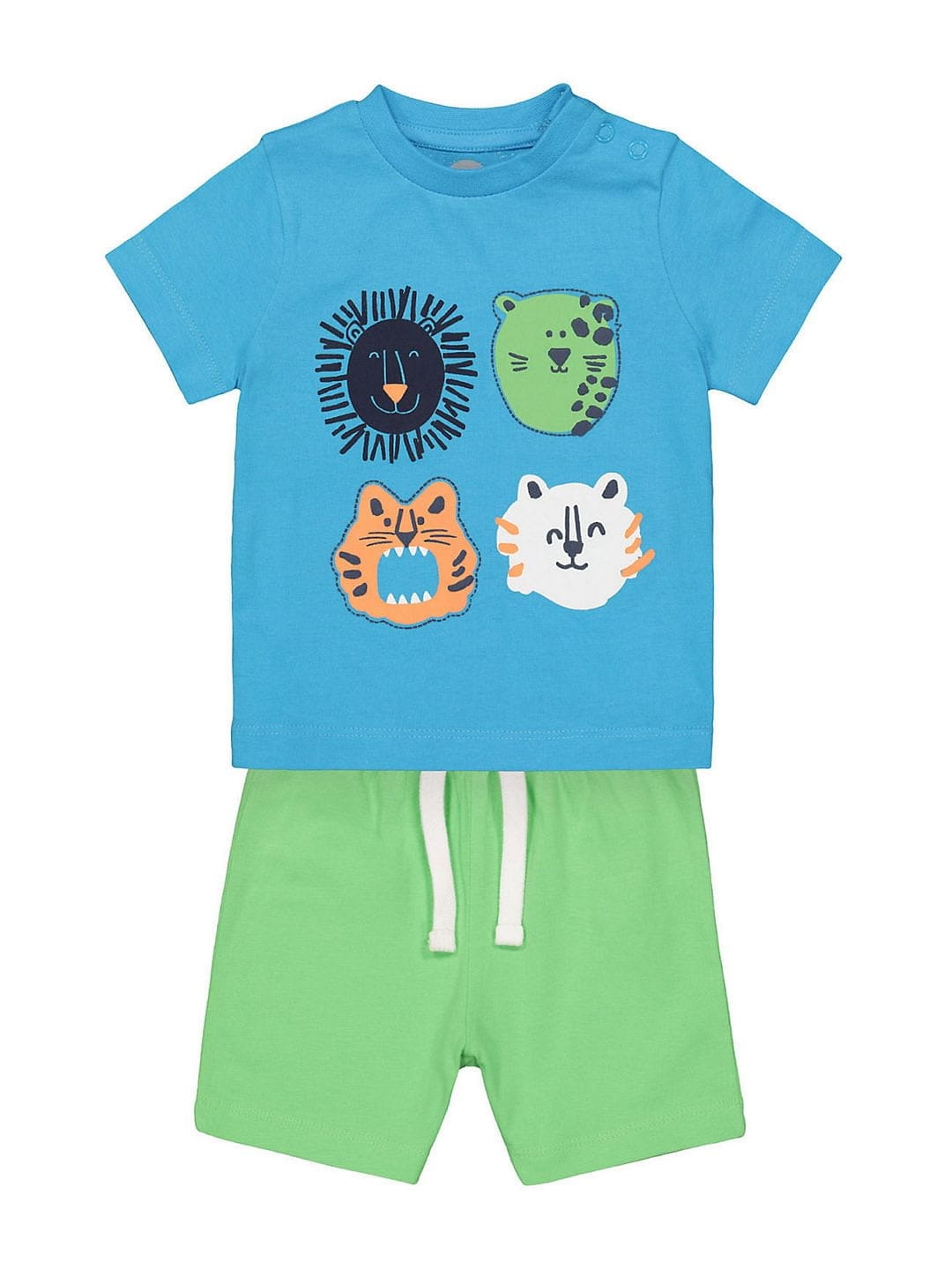 Mothercare | Boys Blue Tee and Green Shorts 0