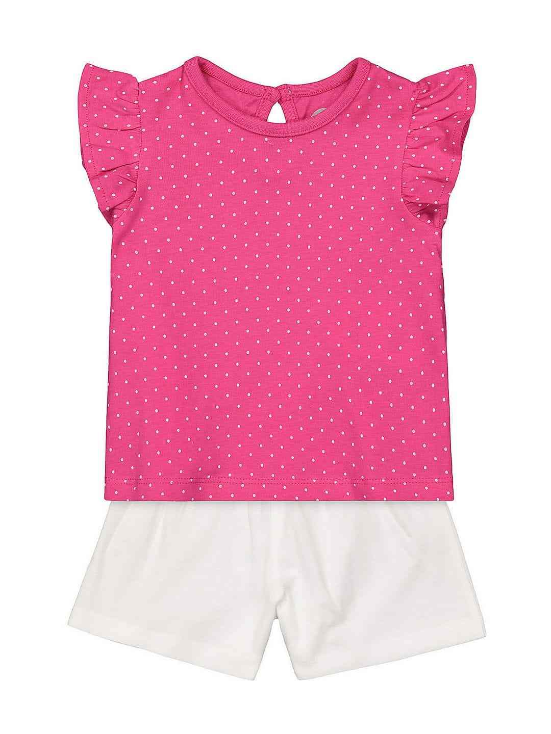 Girls Pink Top and White Shorts