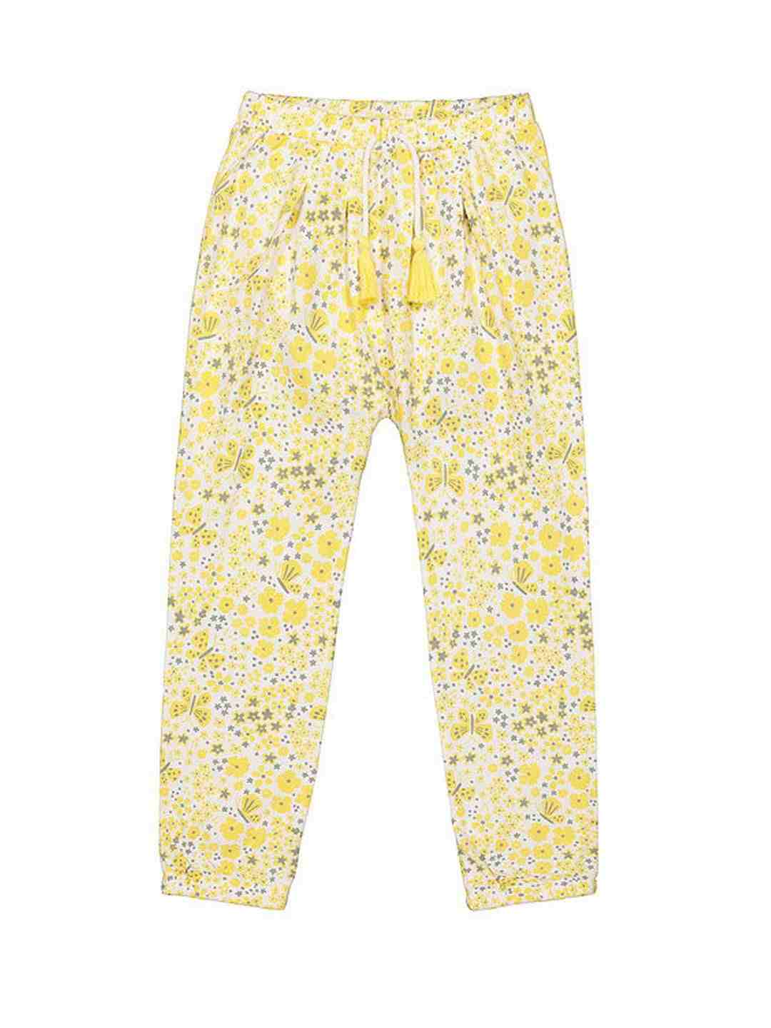 Girls Pants - Printed Yellow