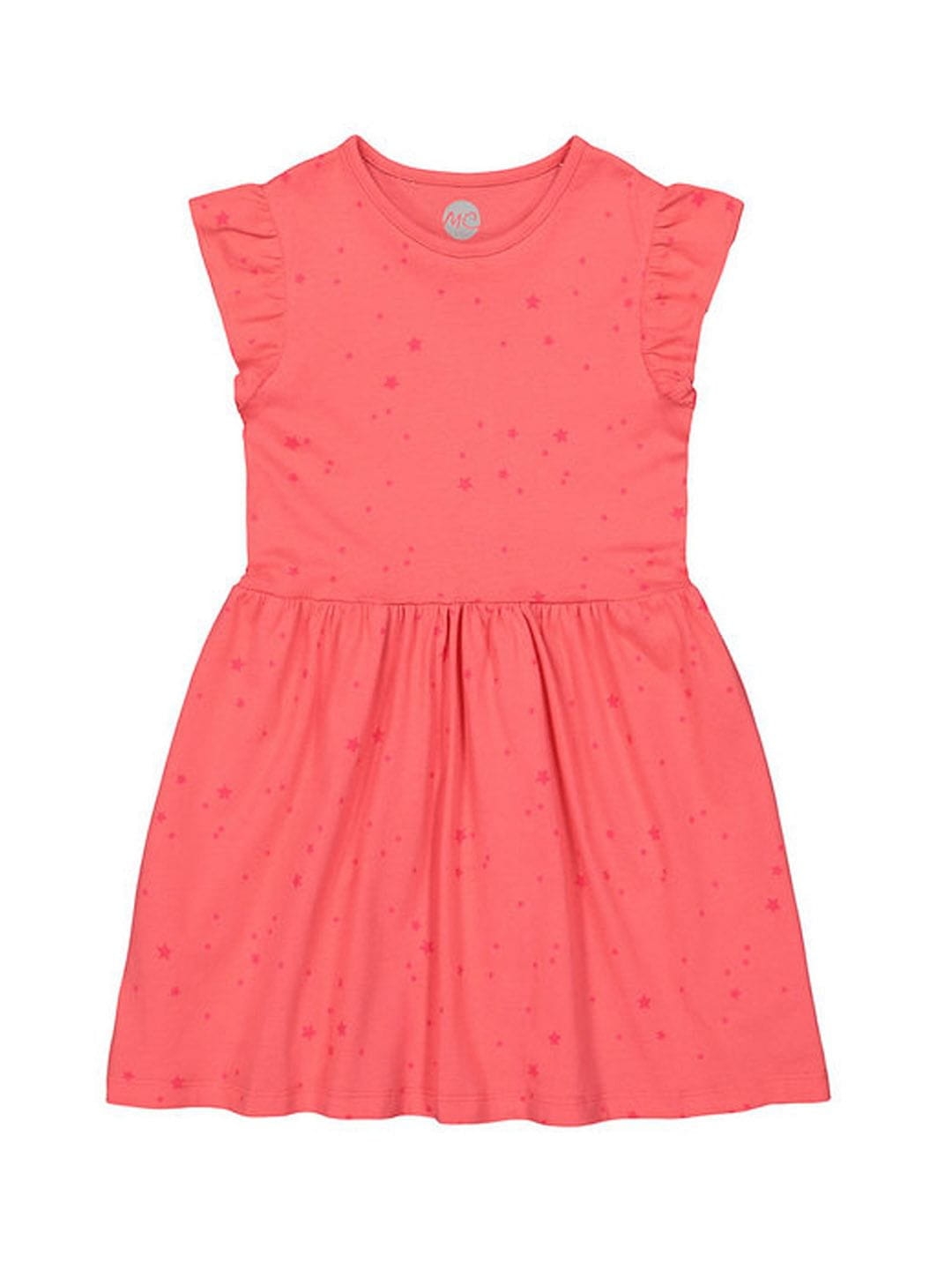Mothercare | Girls Half Sleeve Casual Dress - Printed Pink 0