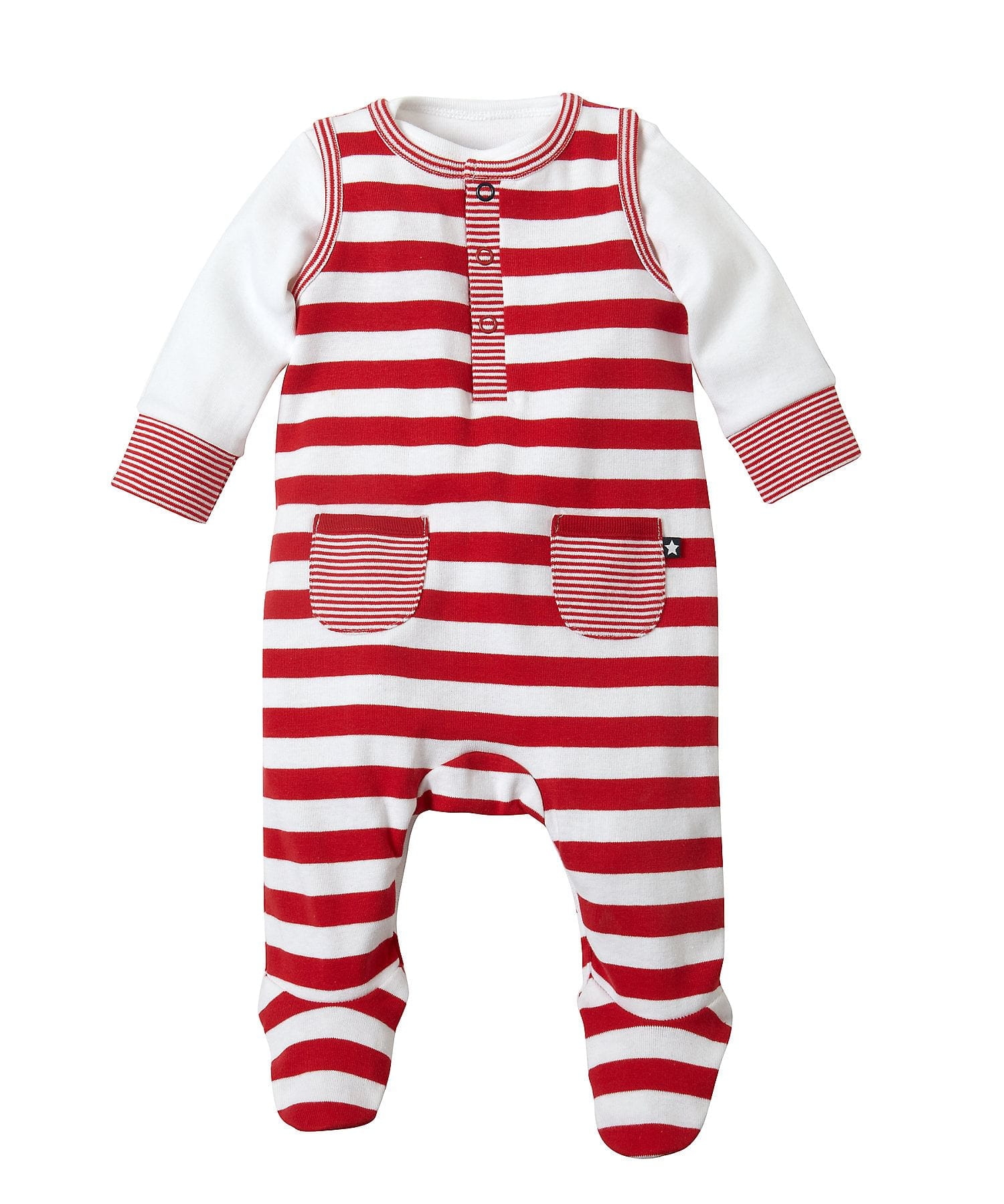 Mothercare | Girls Full Sleeves Dungaree Set Striped - Red 0