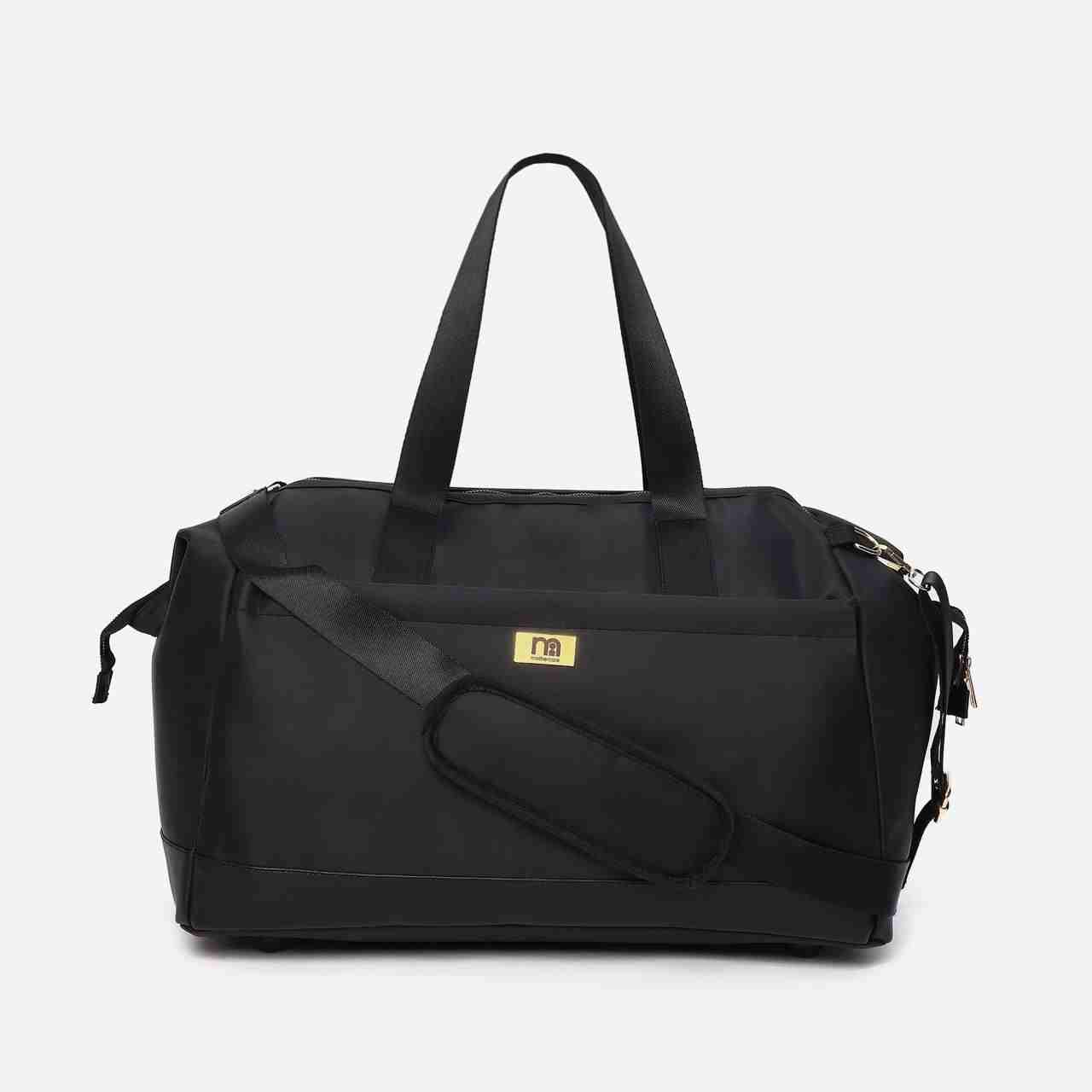 Weekender Diaper Bag with Accessories Pouch and Changing Mat - Black