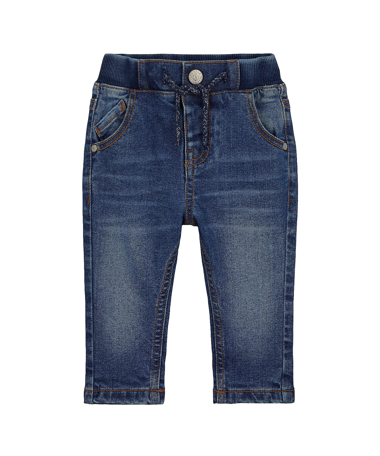 Mothercare | Boys Mid-Wash Jeans Jersey Lined - Blue 0