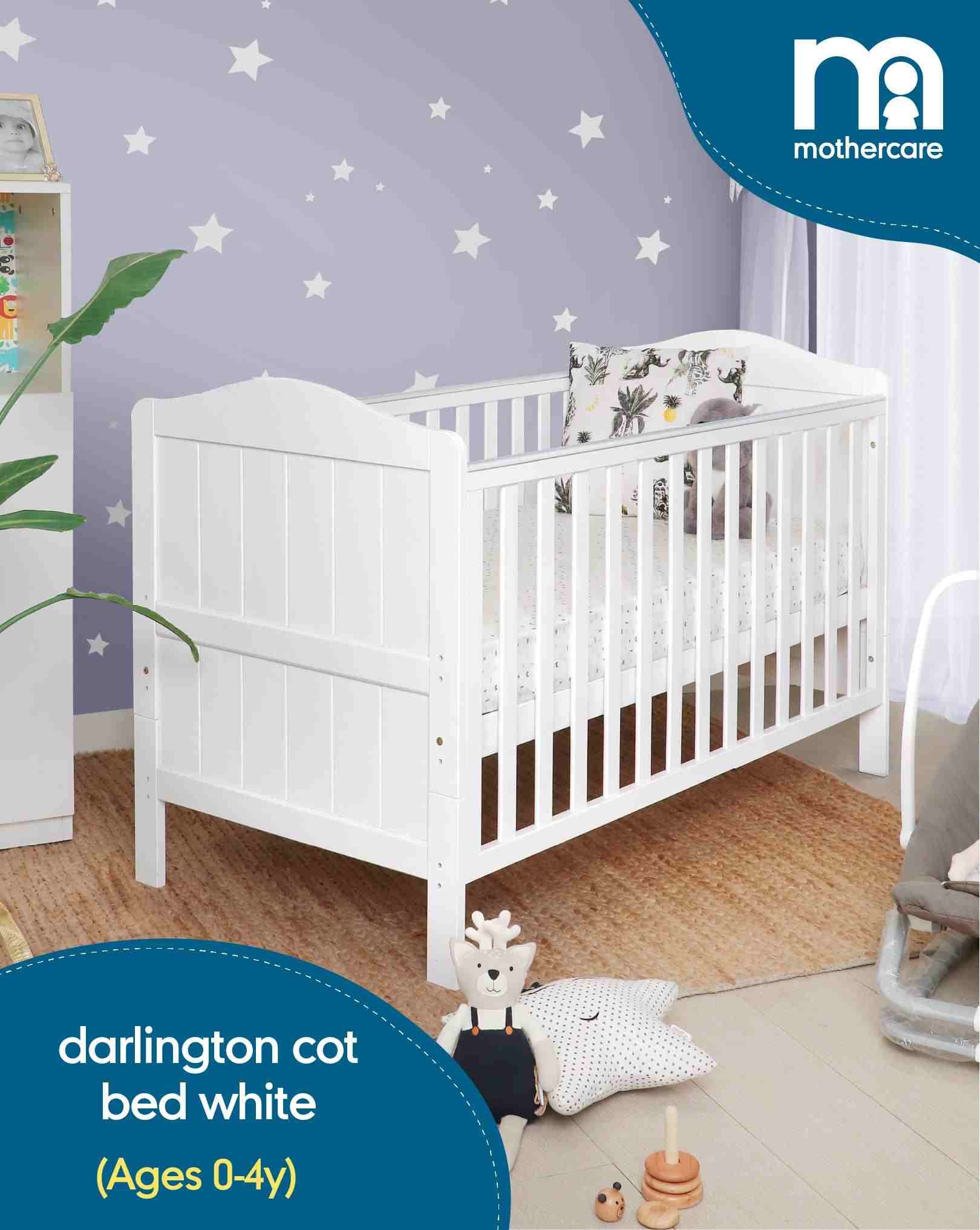 Mothercare Unisex Darlington Baby Cots and Cribs - White