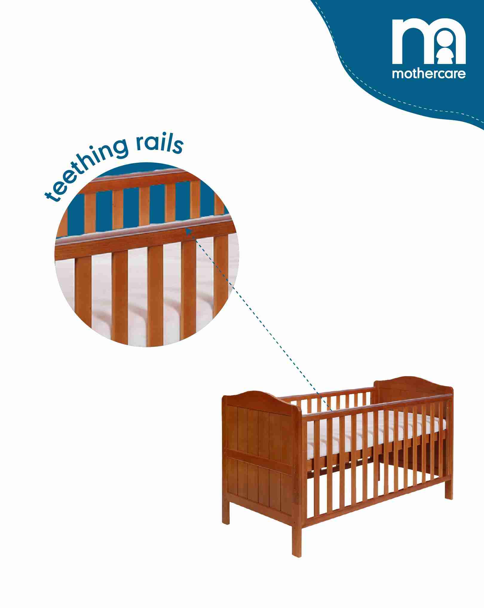 Mothercare Unisex Darlington Baby Cots and Cribs - Brown