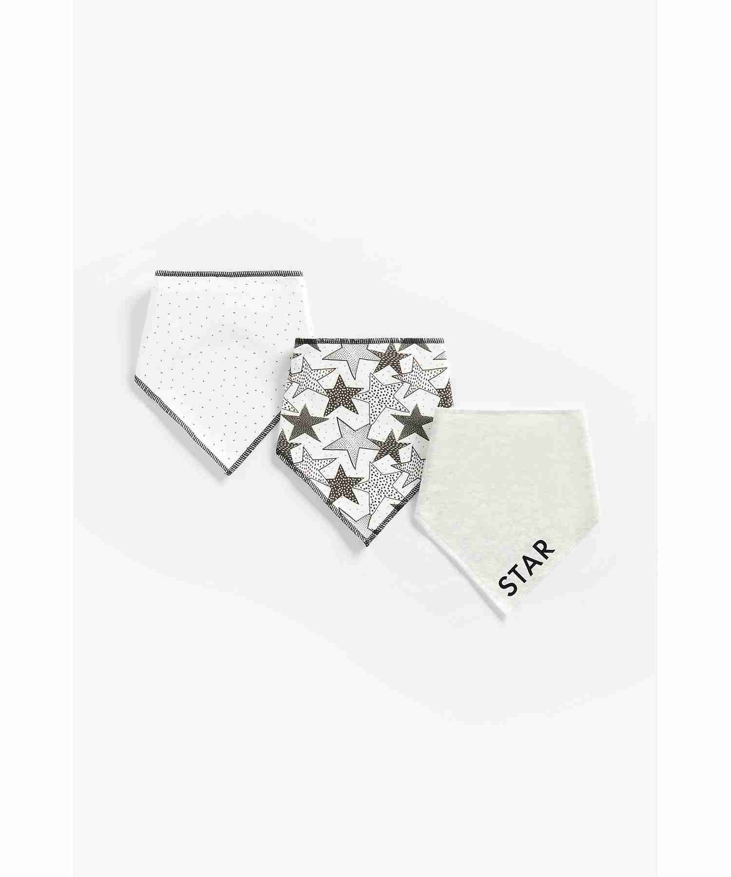 Mothercare Star Dribbler Bibs - Pack of 3 - Multicolor