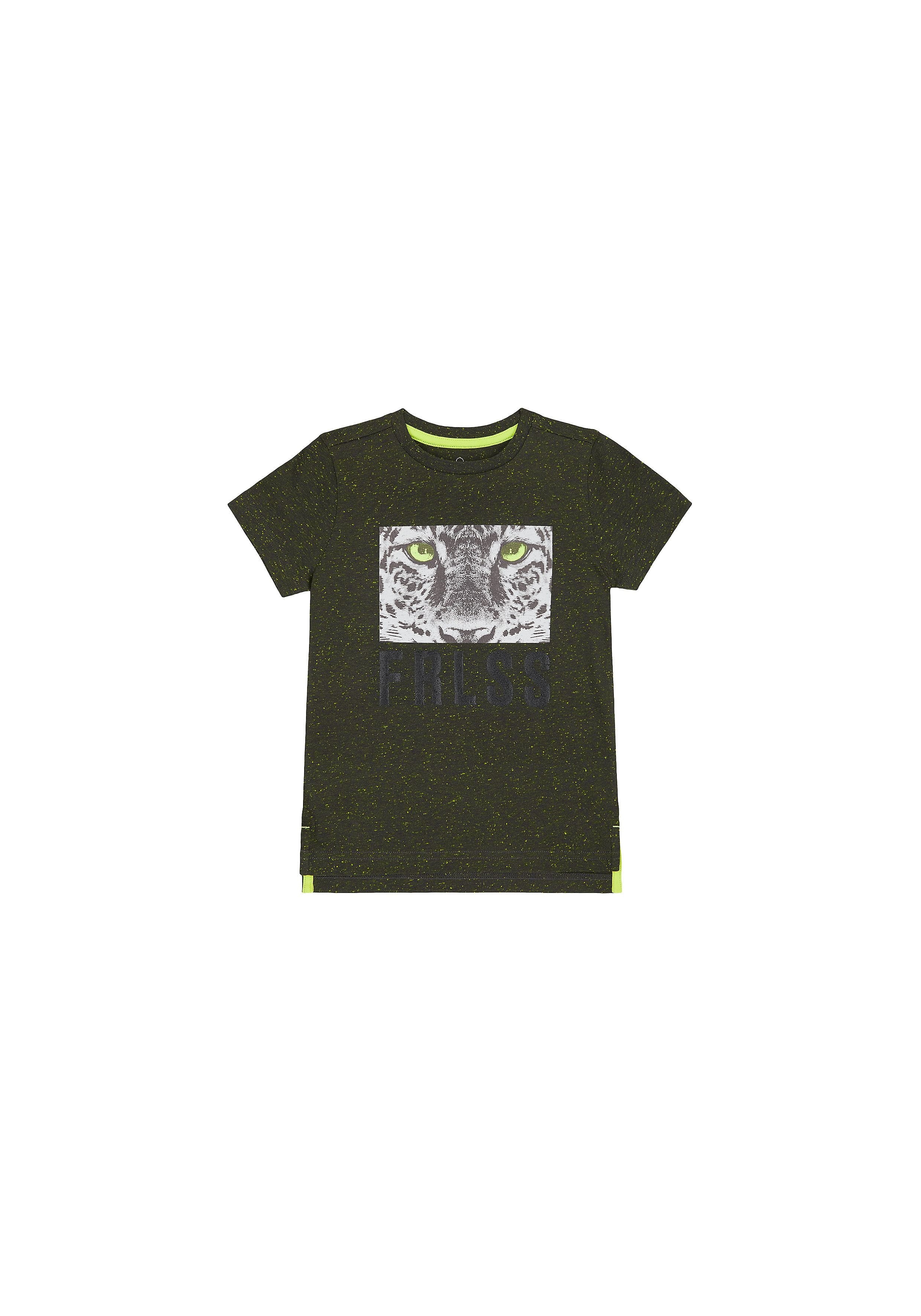 Mothercare | Boys Half Sleeves T-Shirt Leopard Print - Black 0