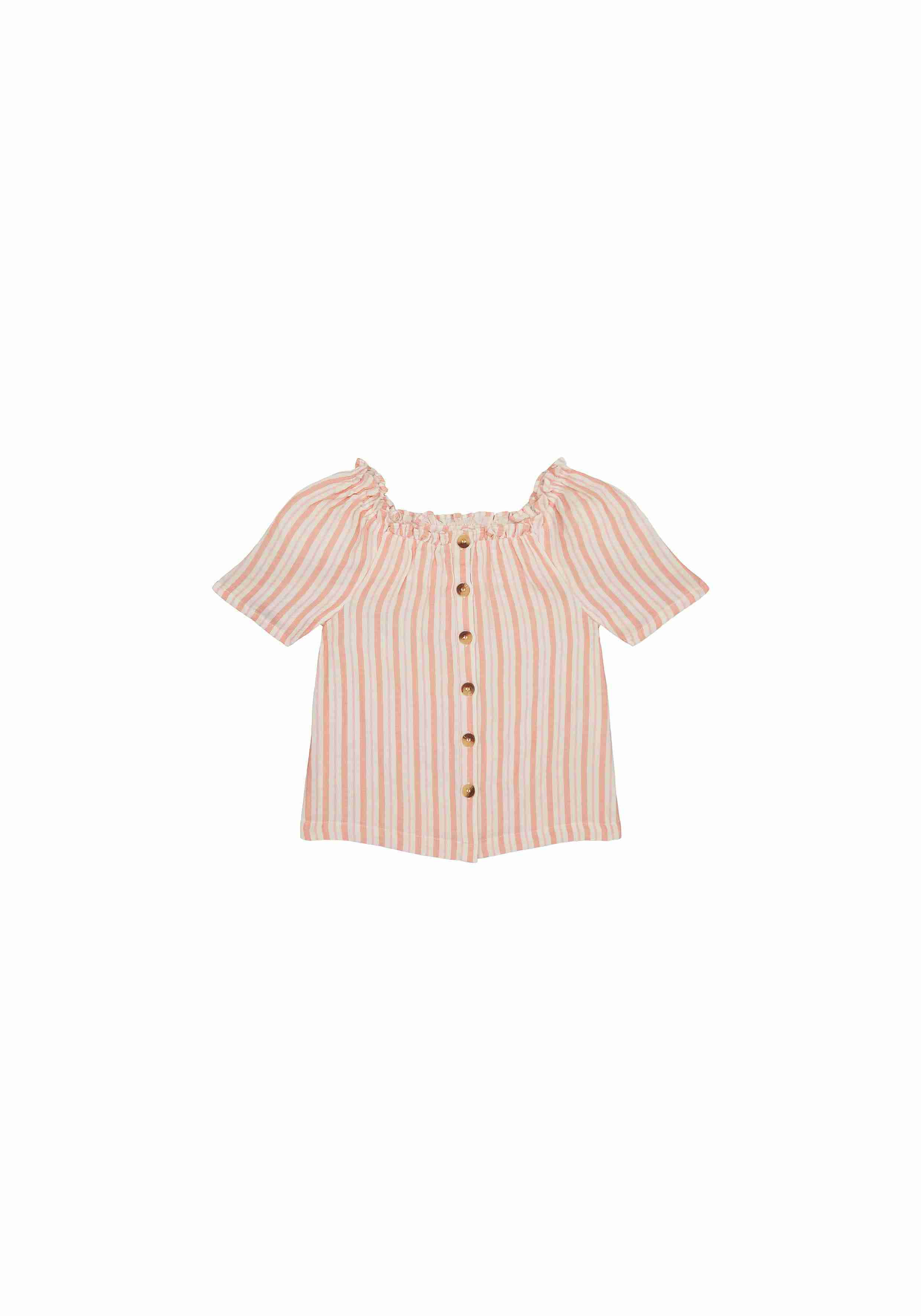 Girls Half Sleeves Top Striped - Multicolor