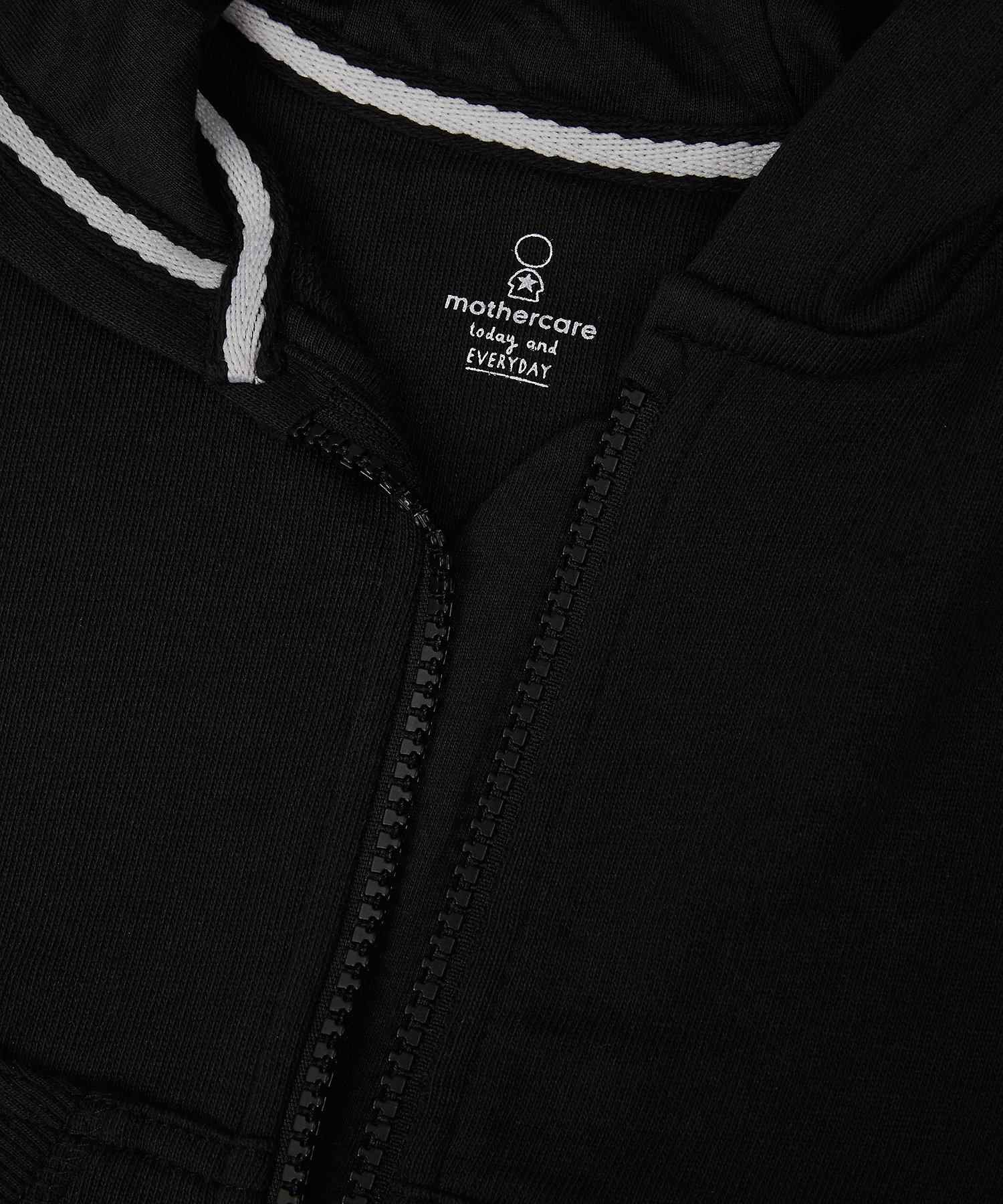 Mothercare Boys 100% Cotton Full Sleeves Sweatshirt - Black