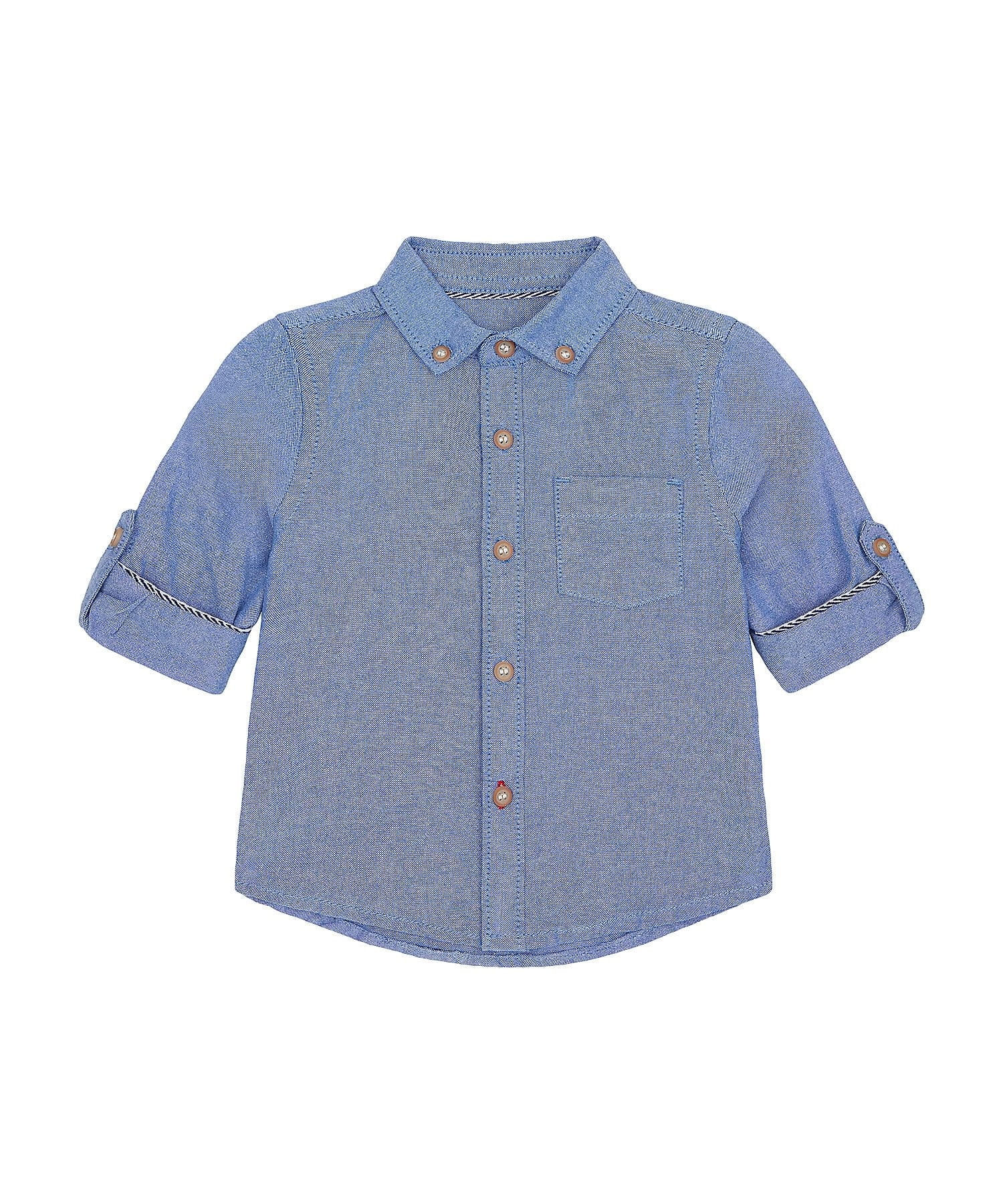 Mothercare | Boys Full Sleeves Oxford Shirt - Blue 0