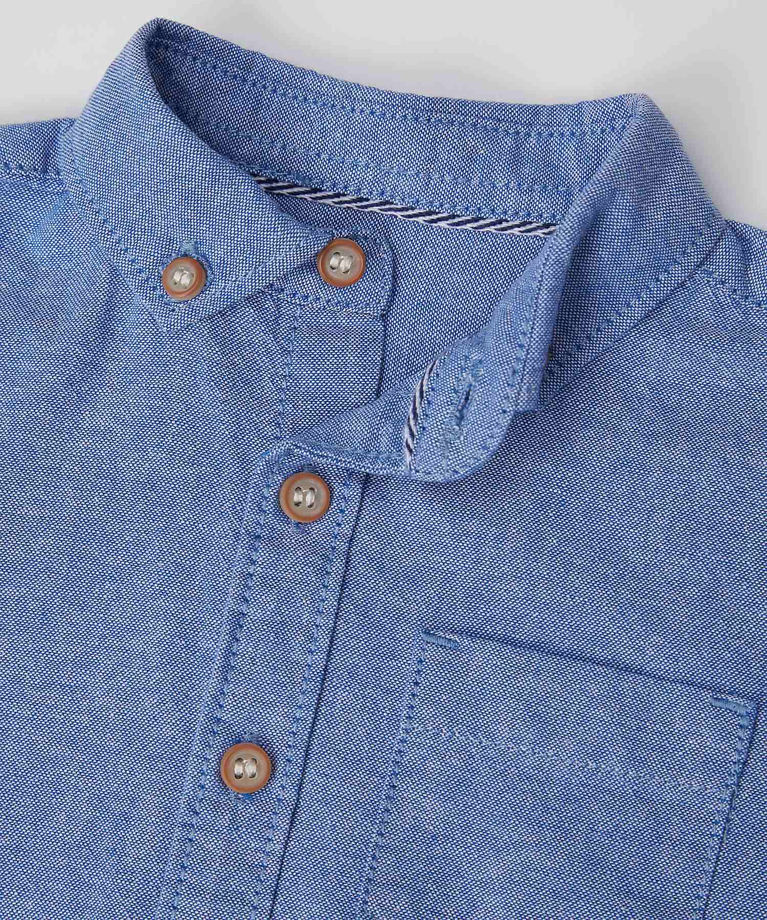Mothercare Boys 100% Cotton Full Sleeves Shirts - Blue