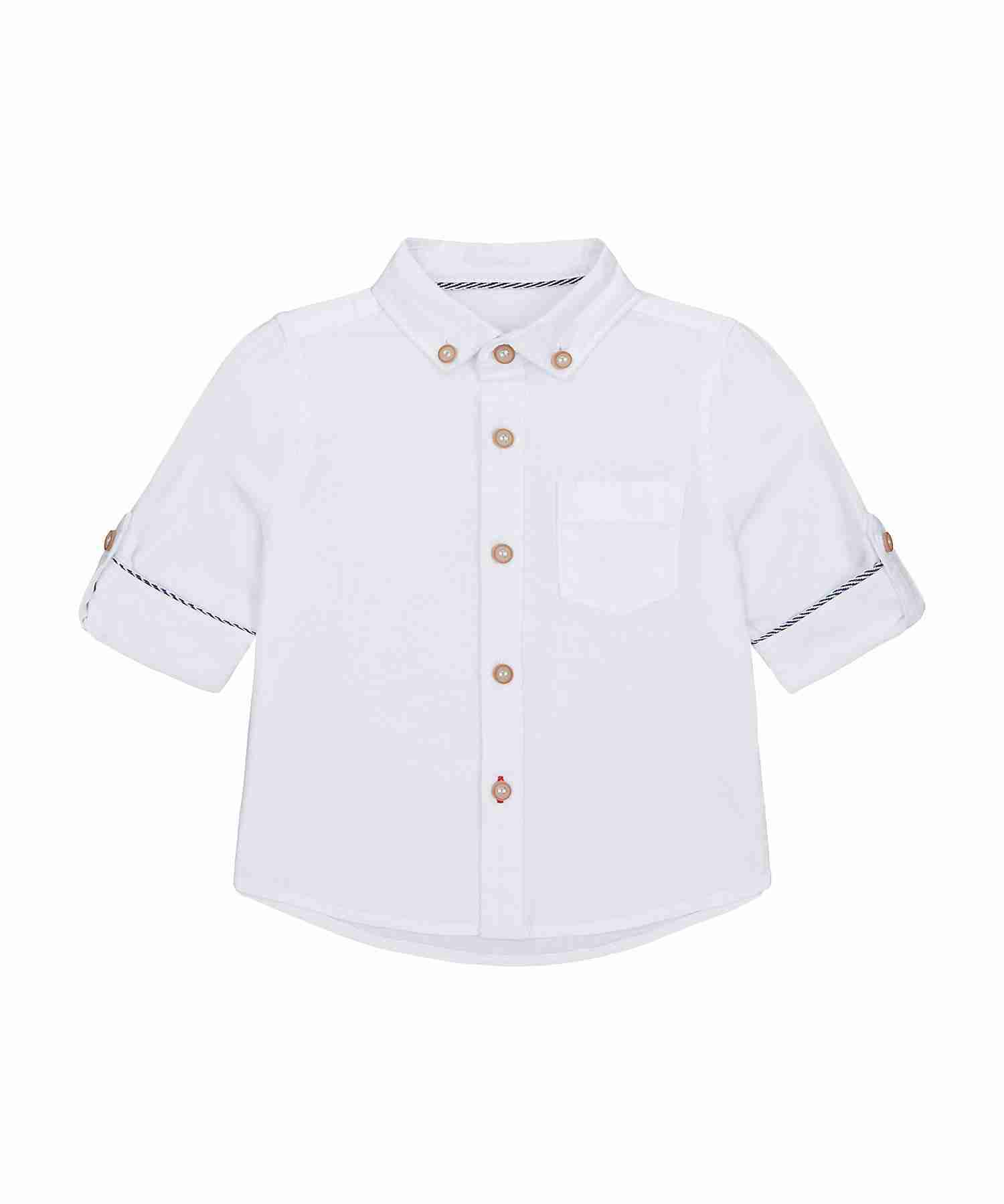 Mothercare Boys 100% Cotton Full Sleeves Shirts - White
