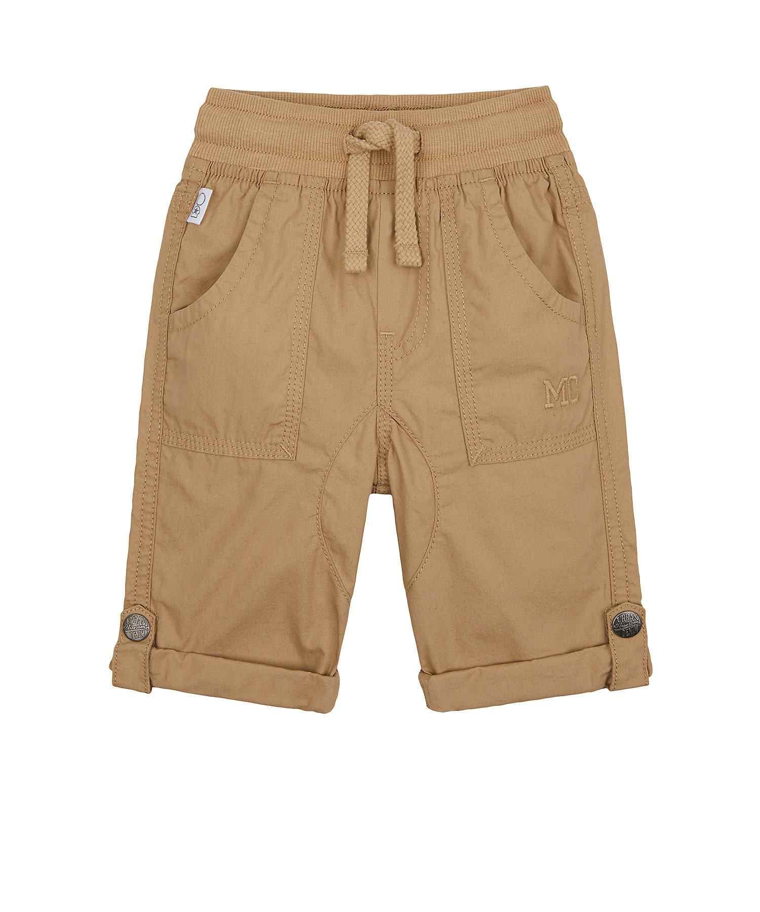 Mothercare Boys 100% Cotton ribbed Waistband Trousers - Brown