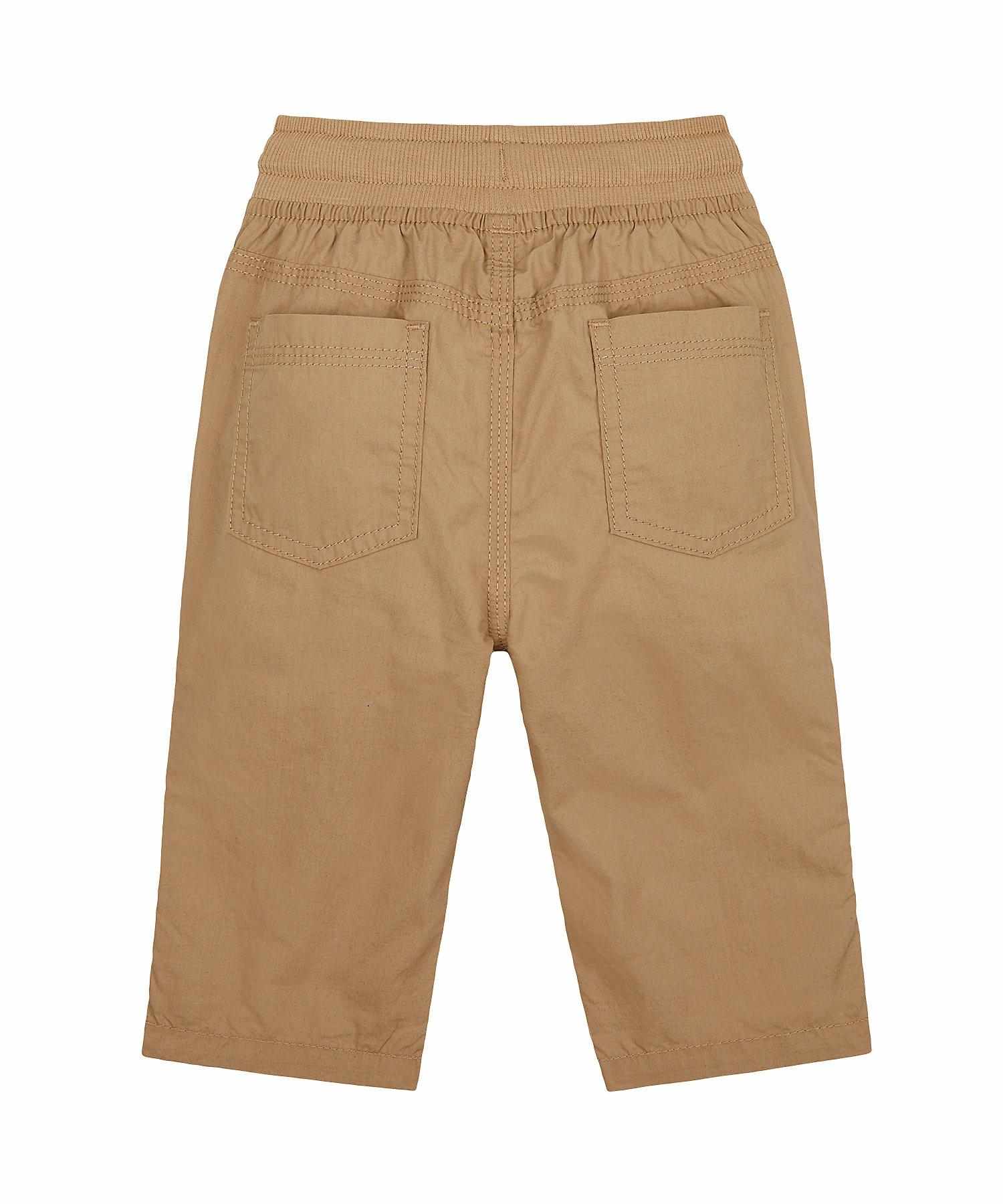 Mothercare Boys 100% Cotton ribbed Waistband Trousers - Brown