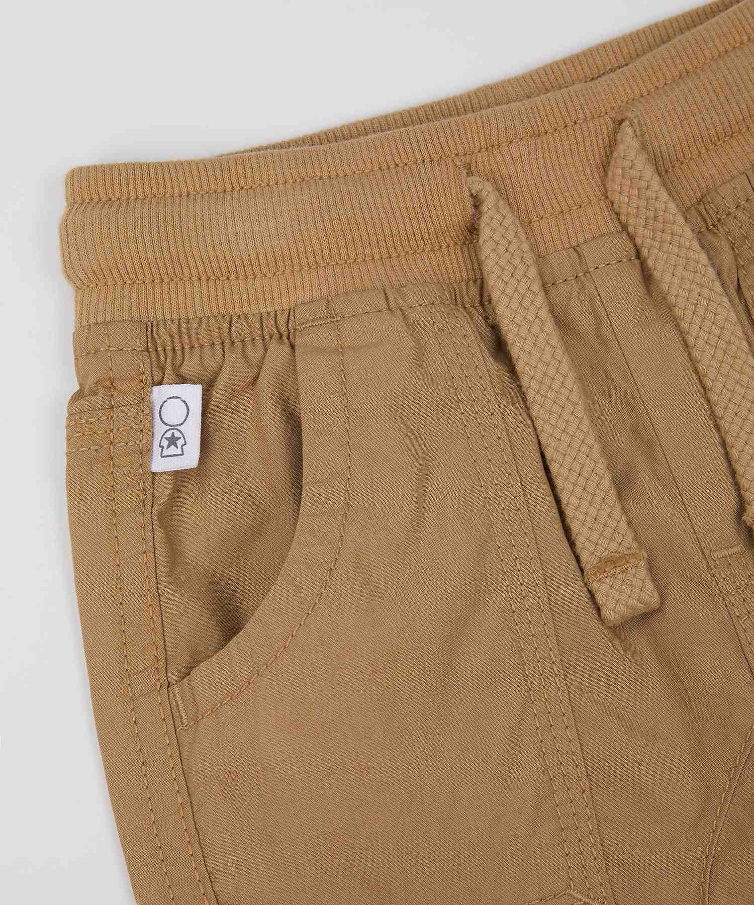 Mothercare Boys 100% Cotton ribbed Waistband Trousers - Brown