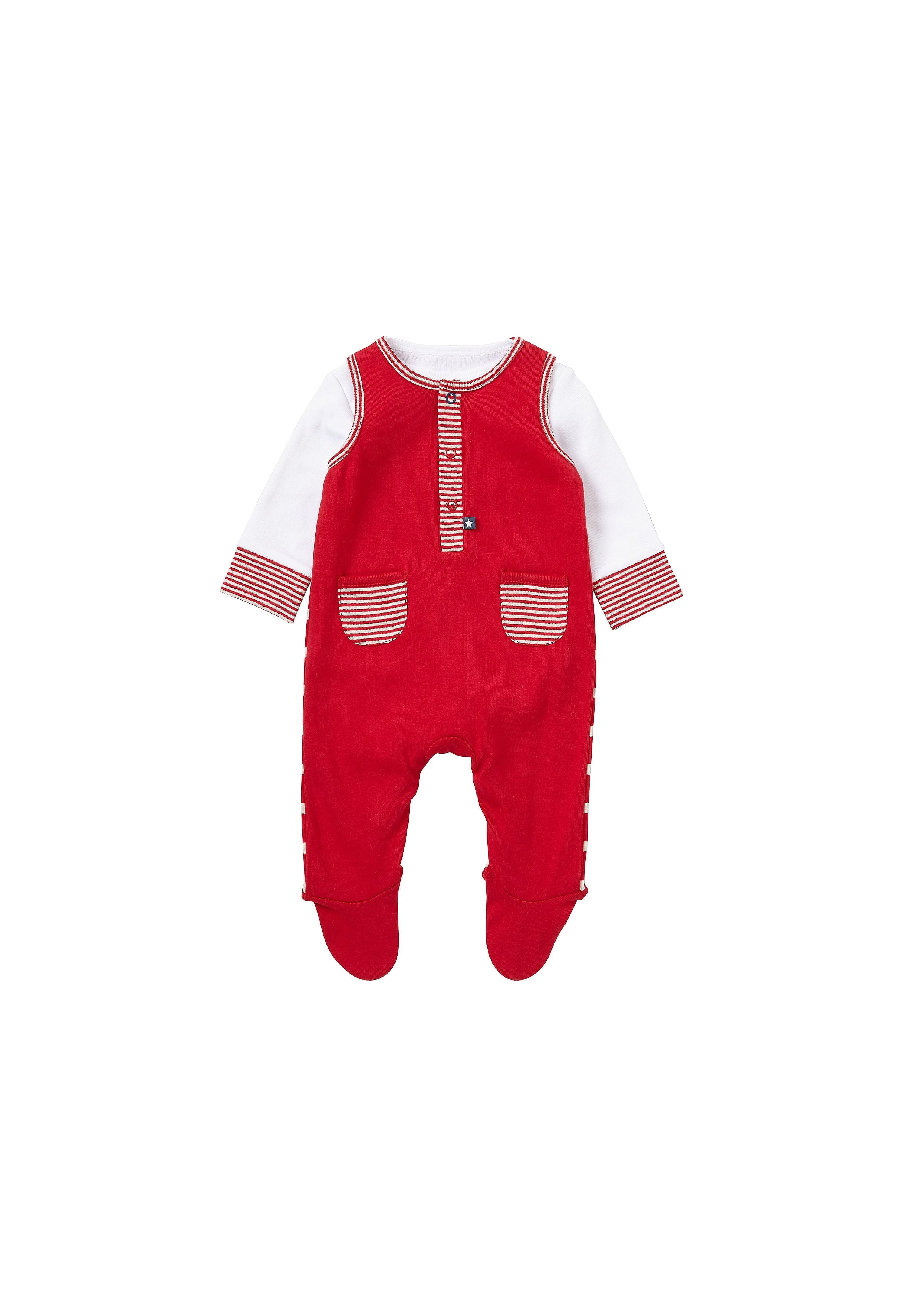 Mothercare | Boys Full Sleeves Dungaree Set Pocket Detail - Red 0