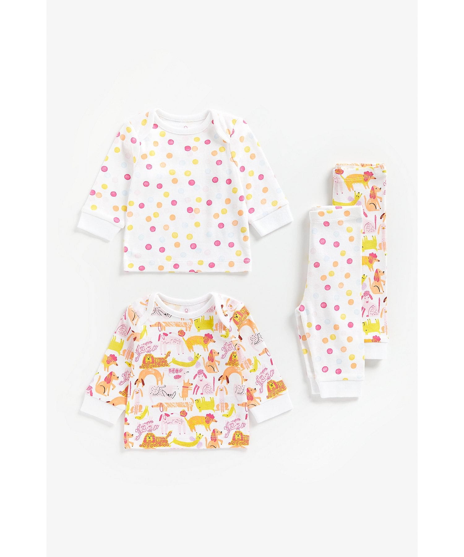 Mothercare | Girls Full Sleeves Pyjama Set Dog And Spot Print - Pack Of 2 - Multicolor 0
