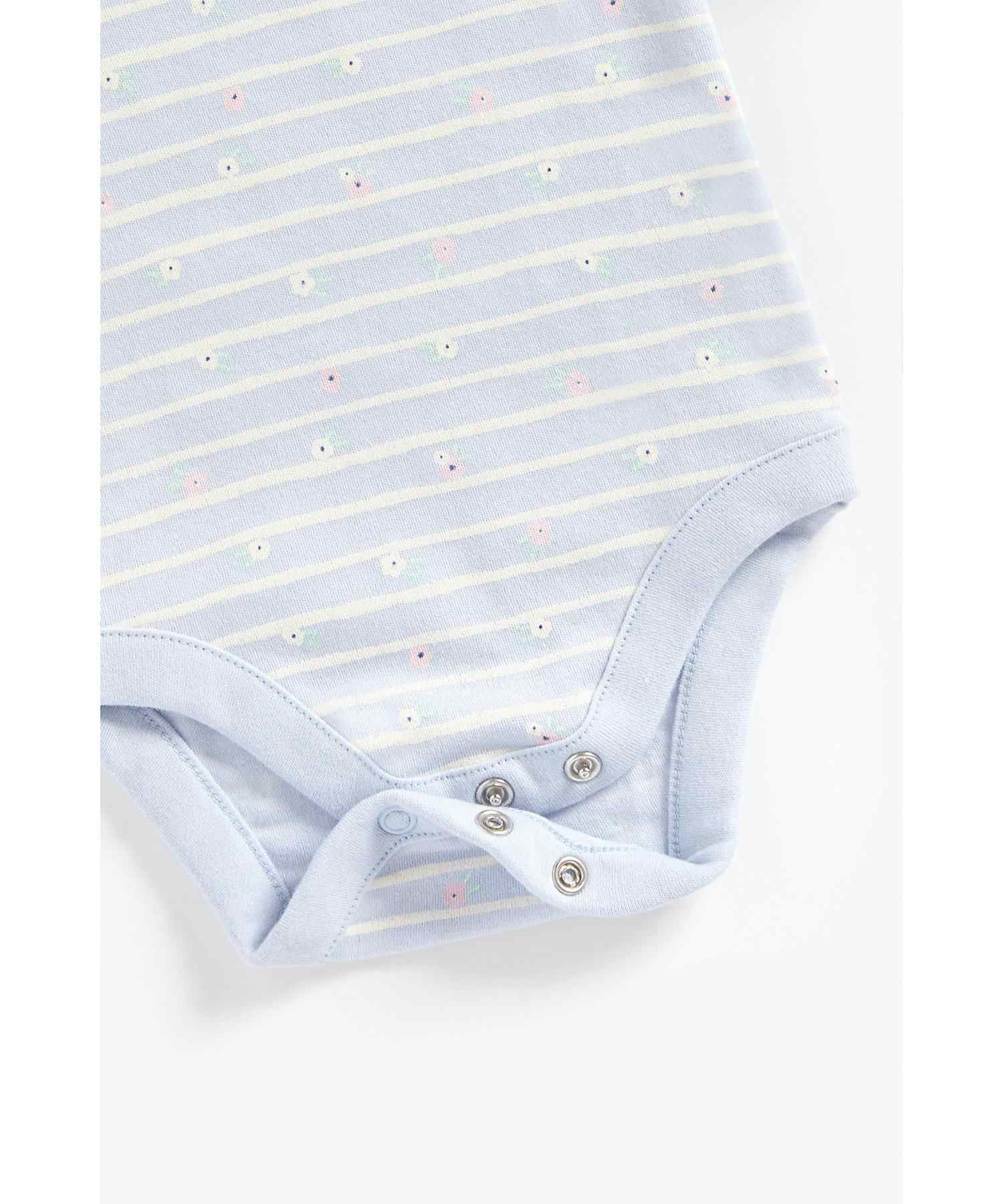 Mothercare Girls 100% Cotton Full Sleeves Bodysuit - Pack of 5 - Multicolor