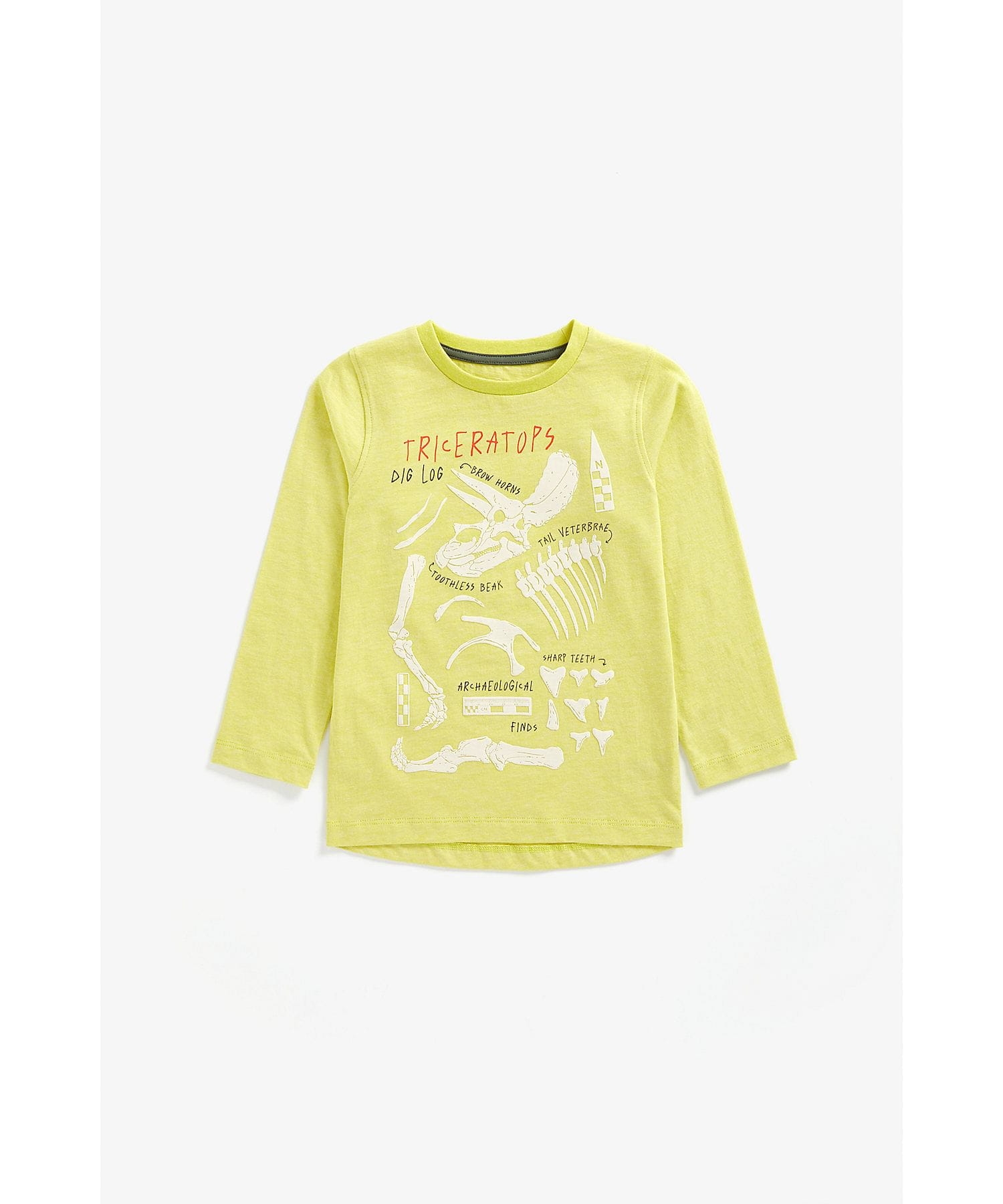Mothercare | Boys Full Sleeves T-Shirt Dino Print - Yellow 0