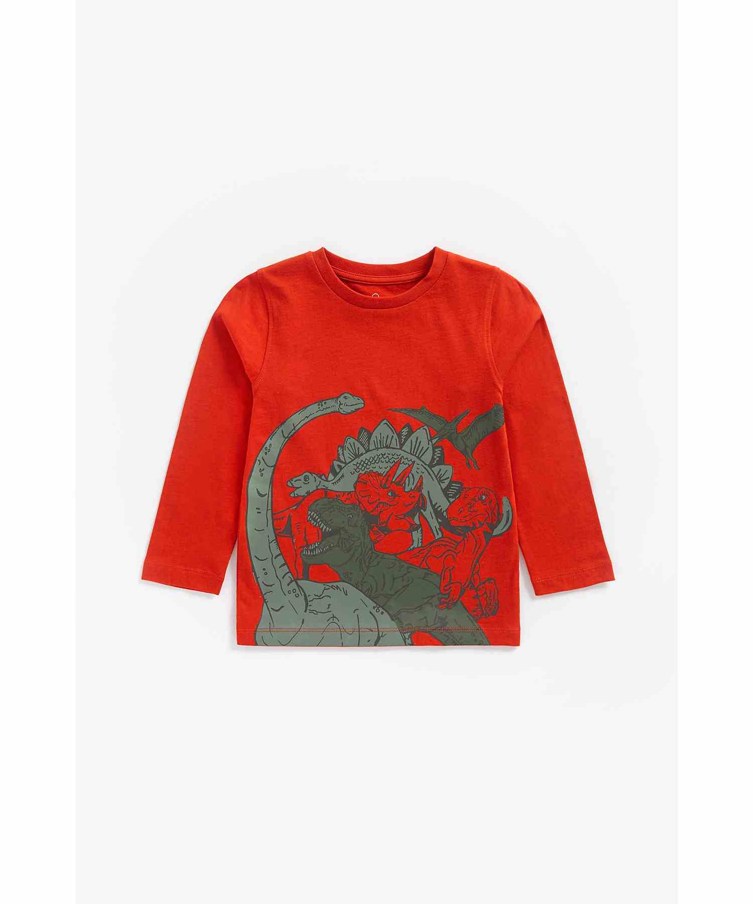Mothercare Boys 100% Cotton Full Sleeves T-Shirt - Red