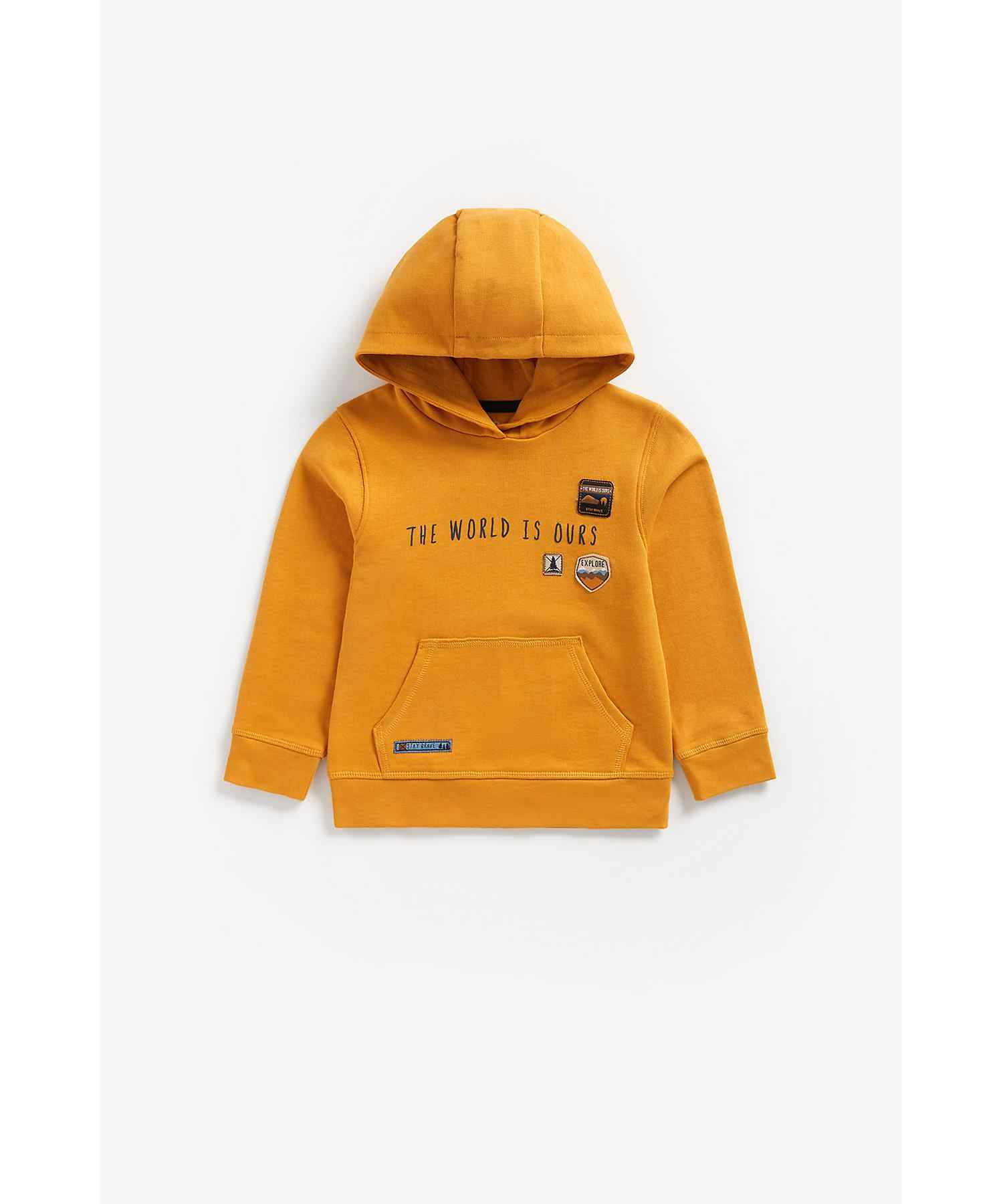 Mothercare Boys 100% Cotton Full Sleeves Sweatshirt - Yellow