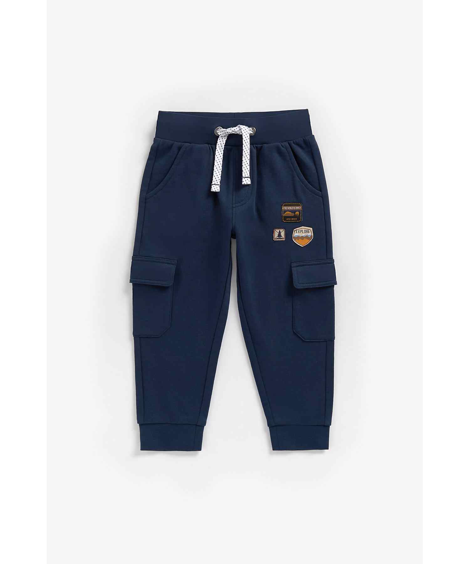 Mothercare Boys 100% Cotton Printed Jogger - Navy