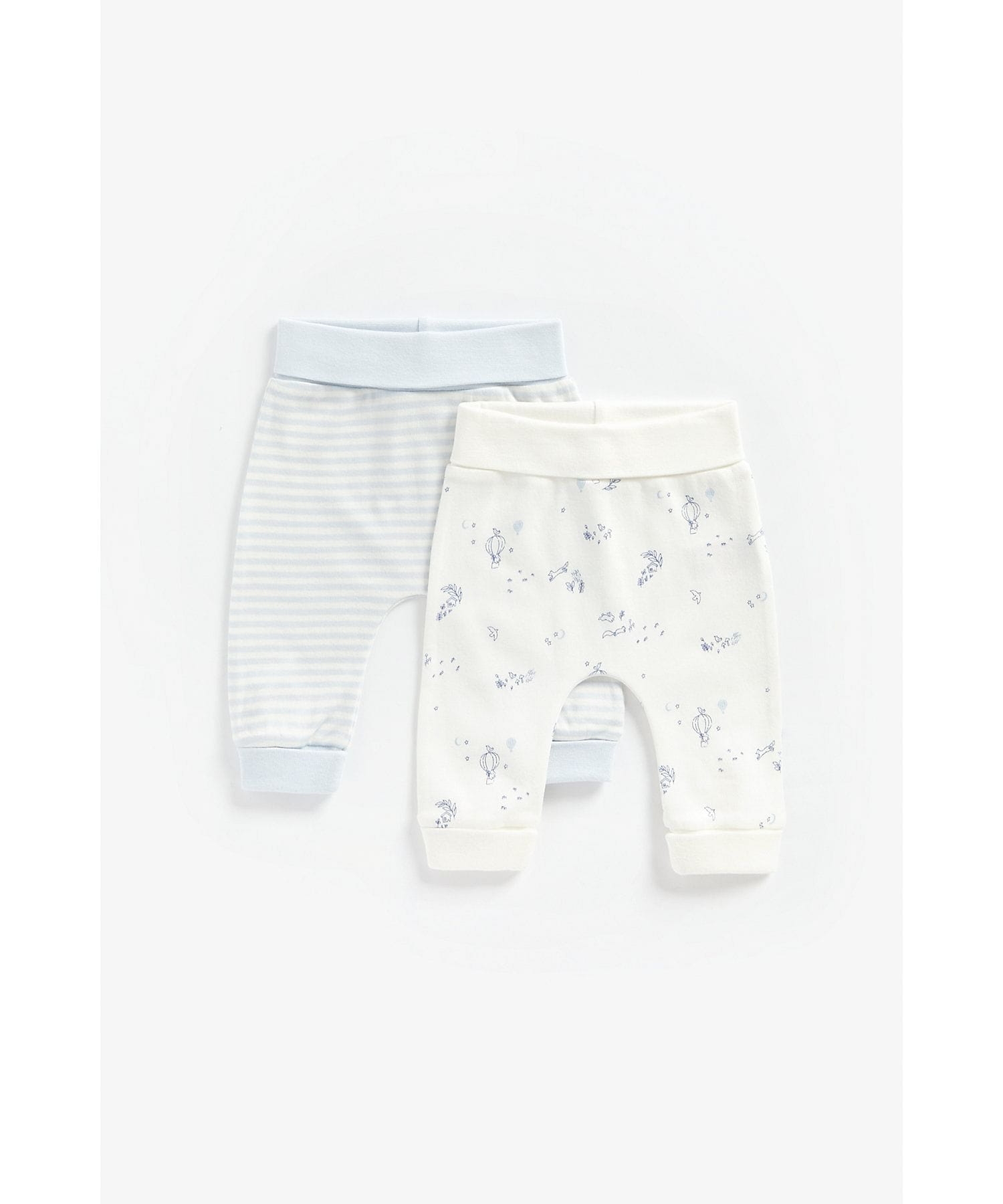 Mothercare | Boys Joggers Striped And Balloon Print - Pack Of 2 - Multicolor 0