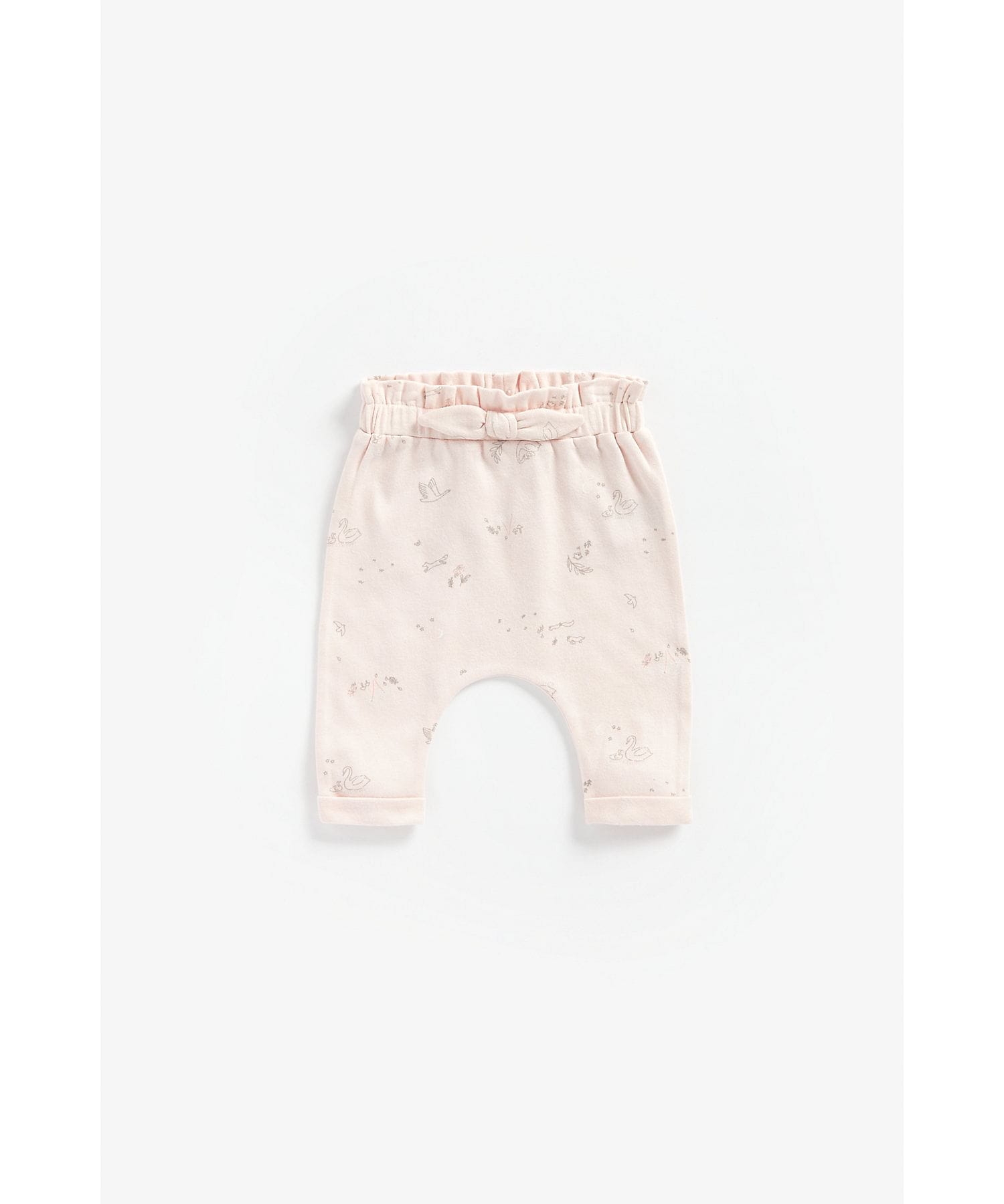 Mothercare | Girls Paper-Bag Waist Leggings Bow Detail - Pink 0