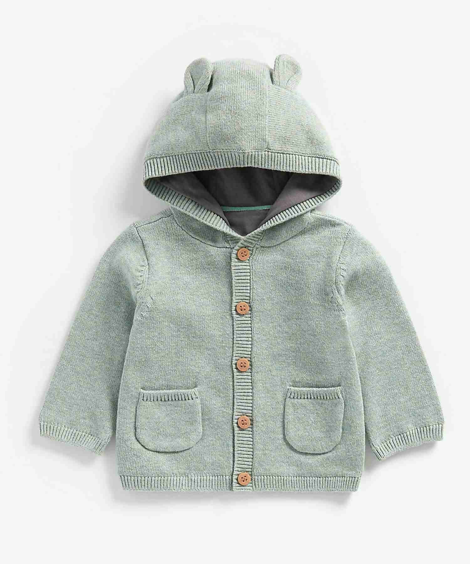 Mothercare Boys 100% Cotton Full Sleeves Sweater - Blue