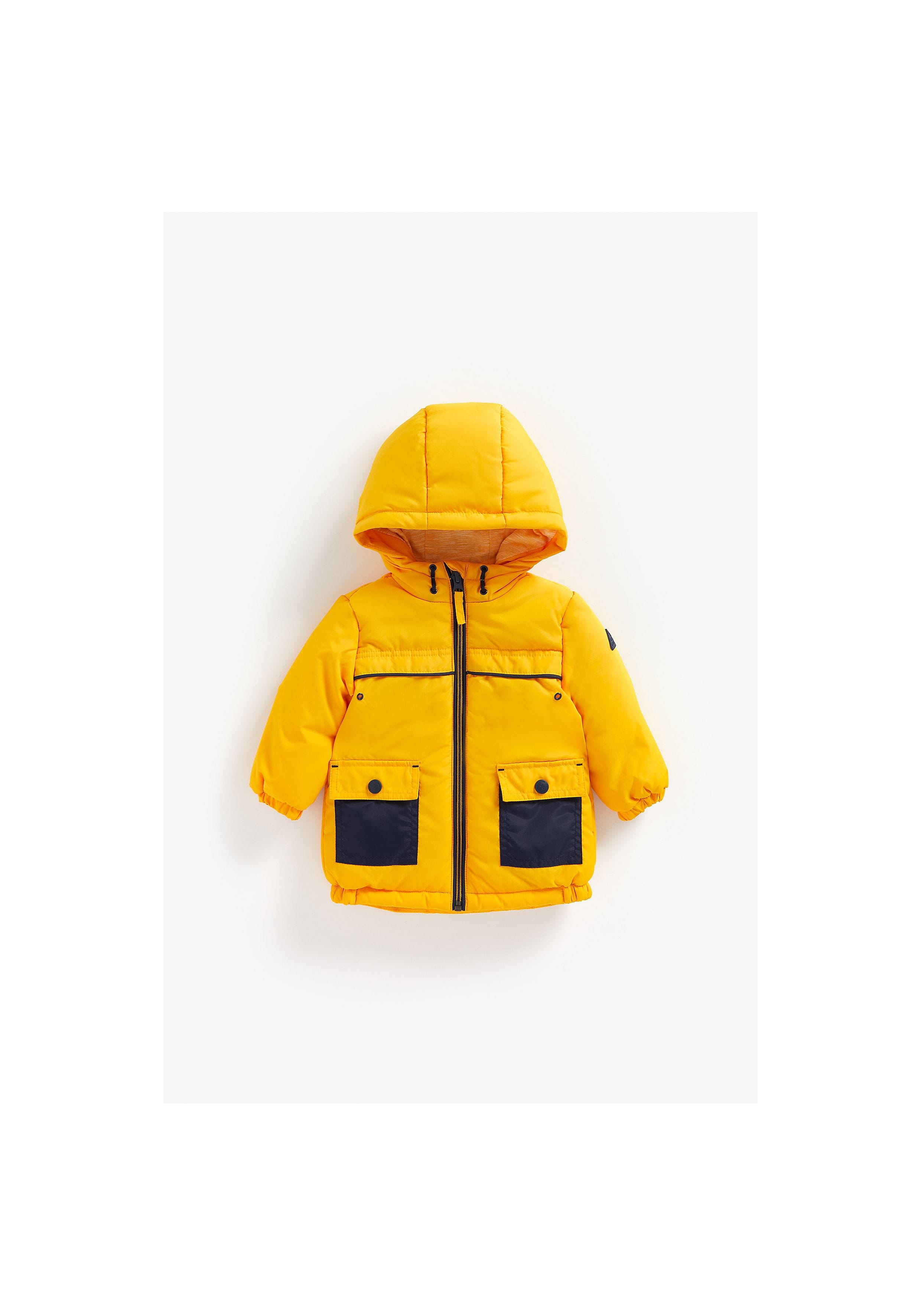 Mothercare | Boys Full Sleeves Fleece Lined Jacket Pocket Detail - Yellow 0