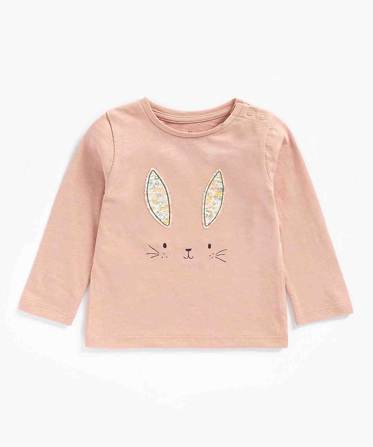 Mothercare Girls 100% Cotton Full Sleeves T-Shirt - Pink