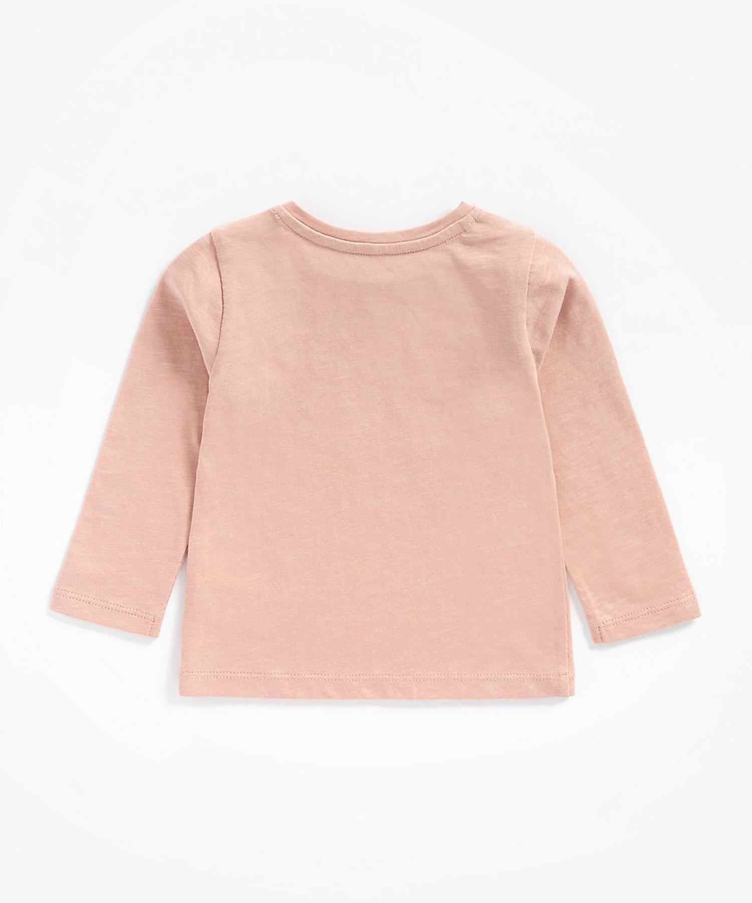 Mothercare Girls 100% Cotton Full Sleeves T-Shirt - Pink