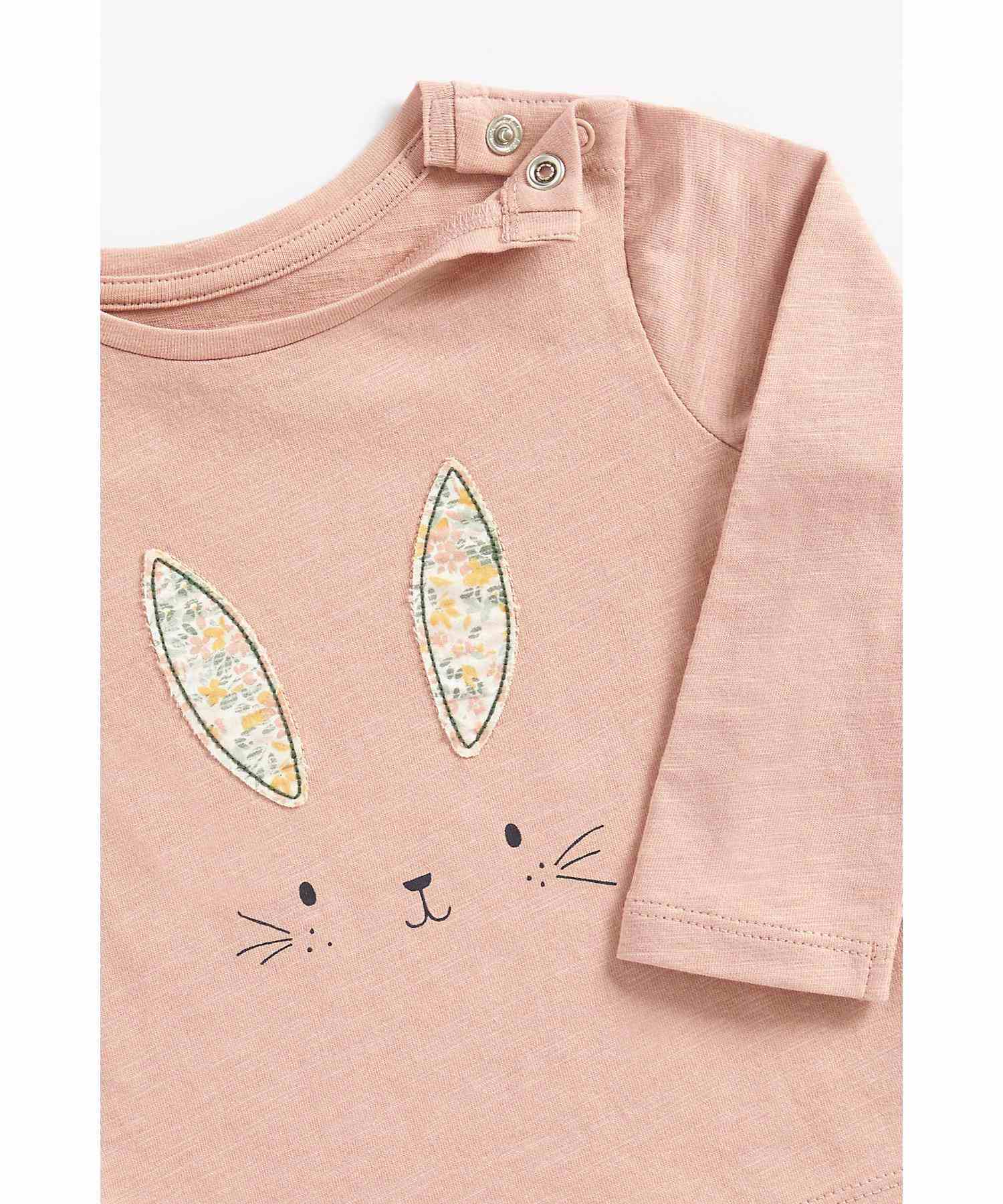Mothercare Girls 100% Cotton Full Sleeves T-Shirt - Pink