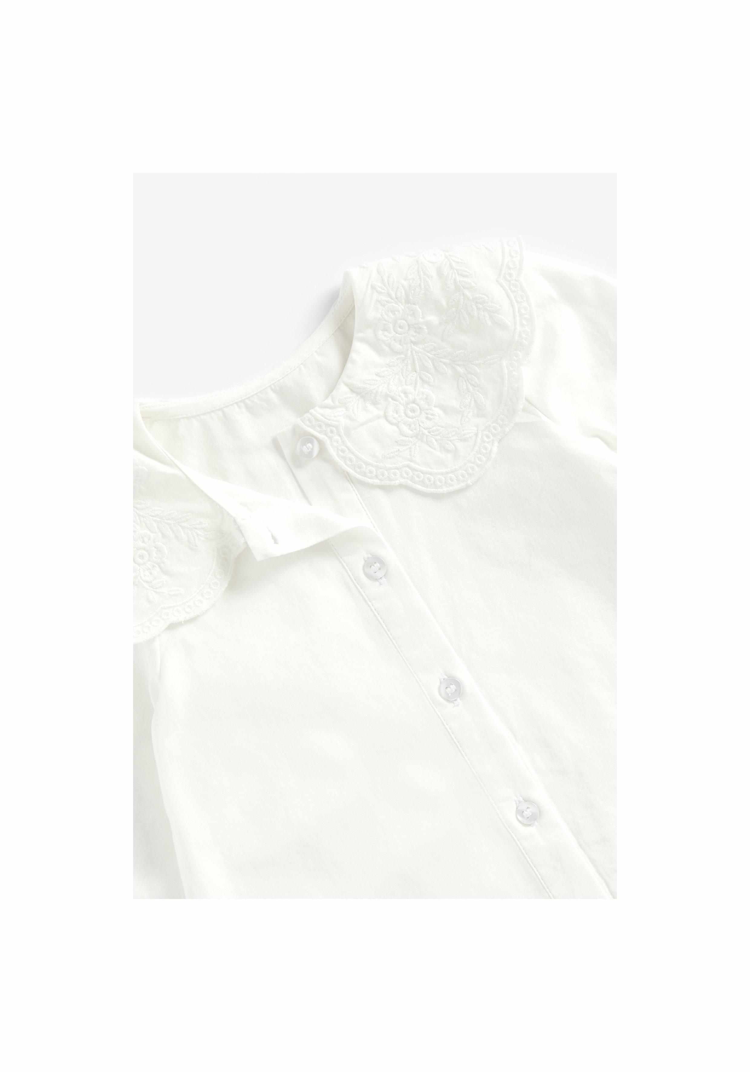 Mothercare Girls 100% Cotton Full Sleeves Top- White