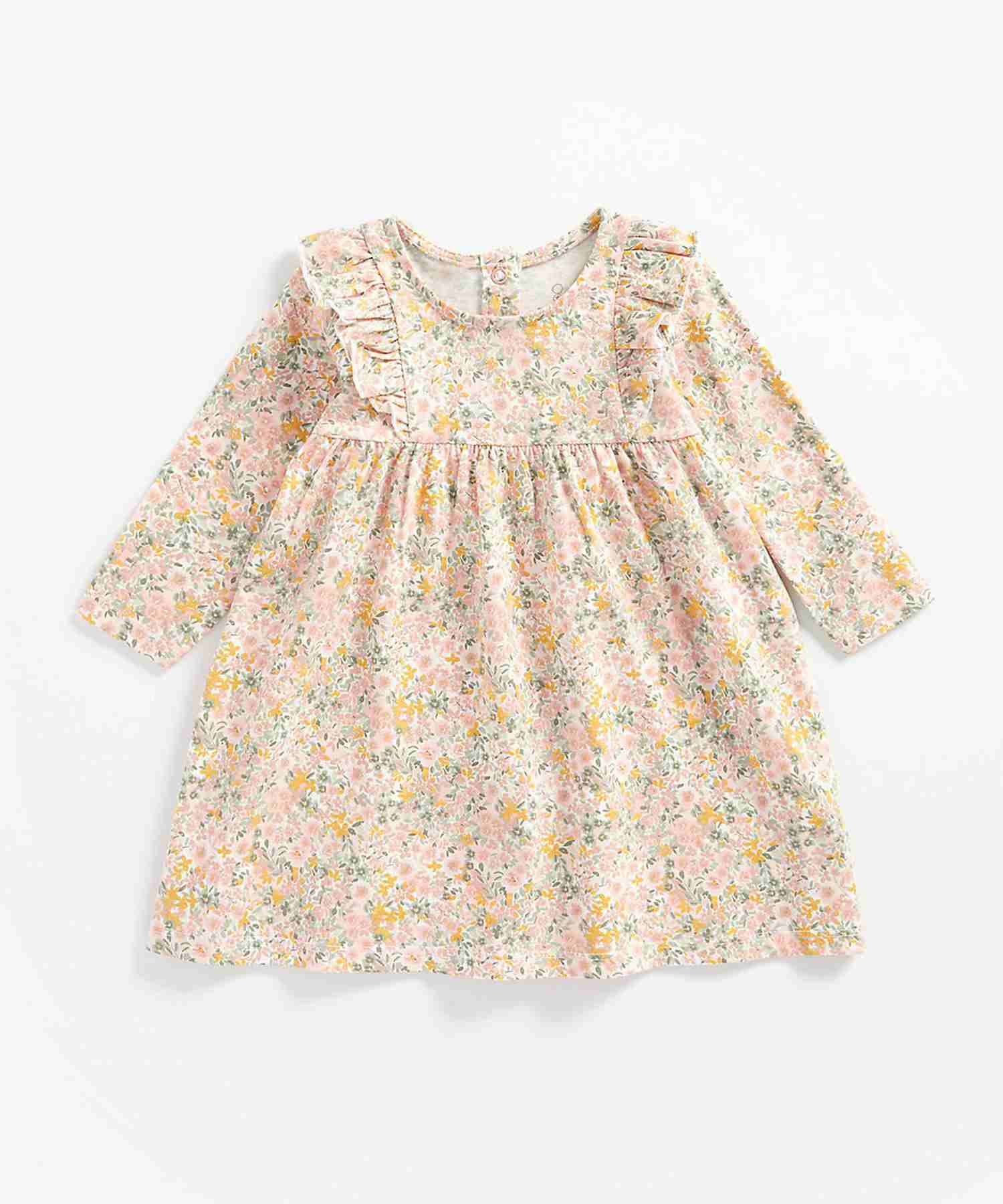 Mothercare Girls 100% Cotton Full Sleeves Dress - Multicolor
