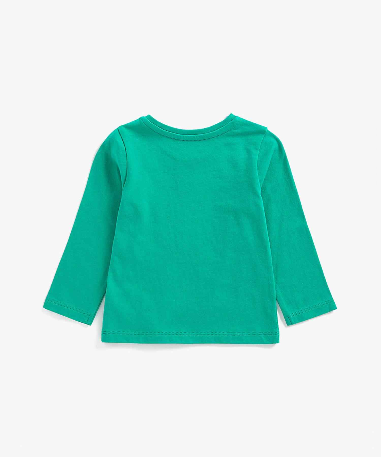 Mothercare Girls 100% Cotton Full Sleeves T-Shirt - Green