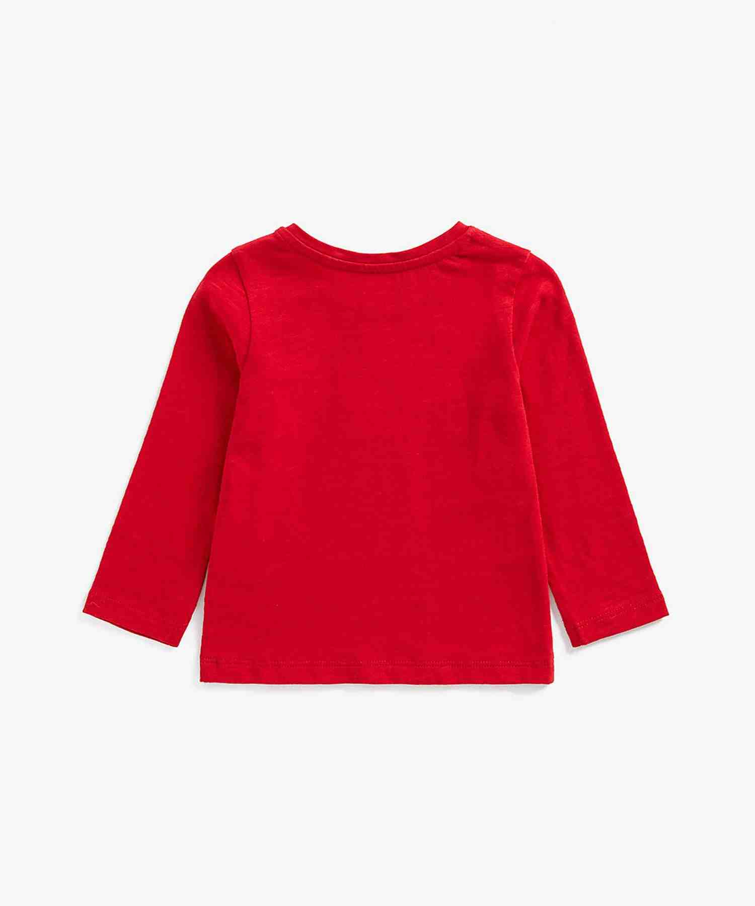Mothercare Girls 100% Cotton Full Sleeves T-Shirt - Red