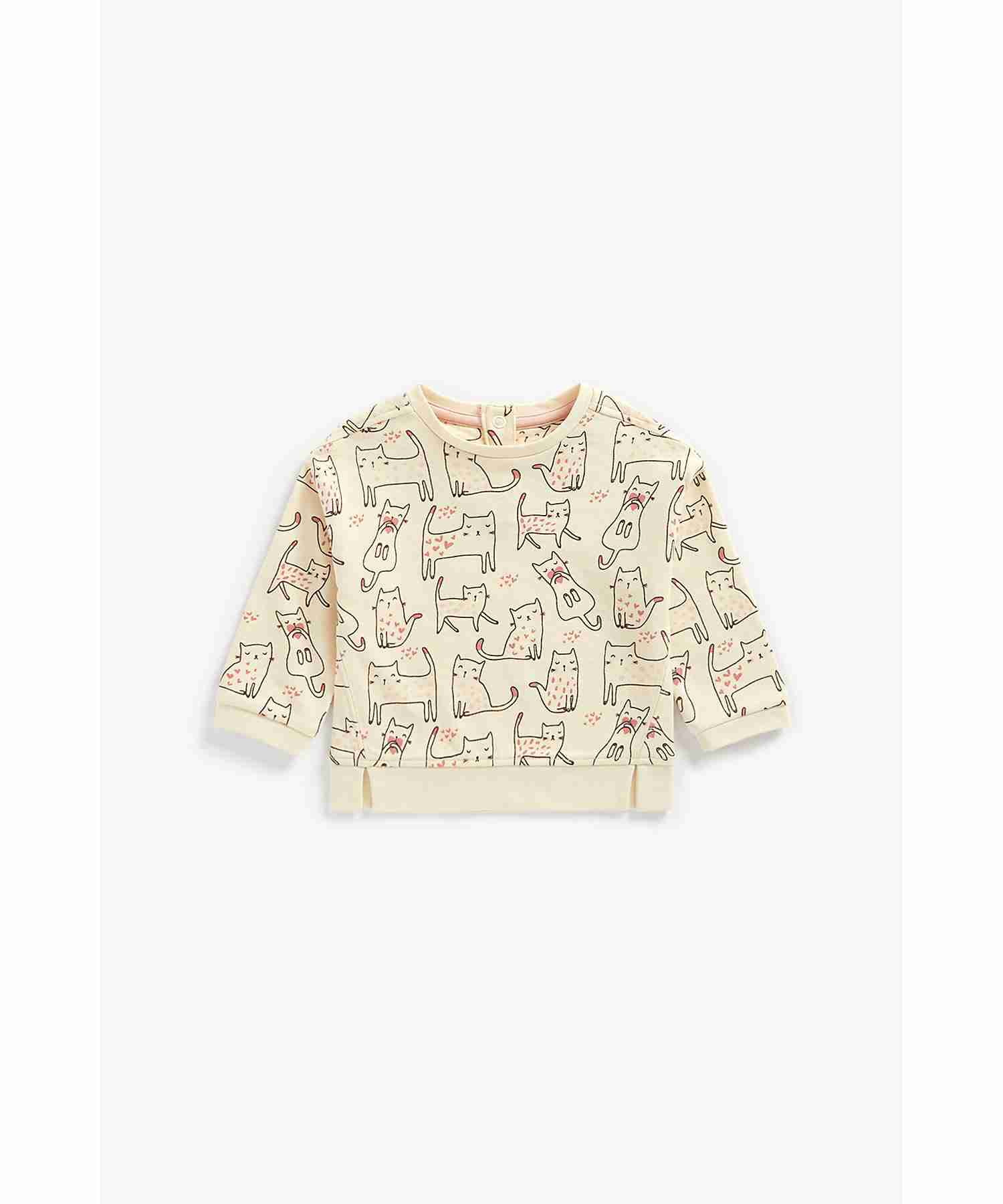 Mothercare Girls 100% Cotton Full Sleeves Sweatshirt - Pink