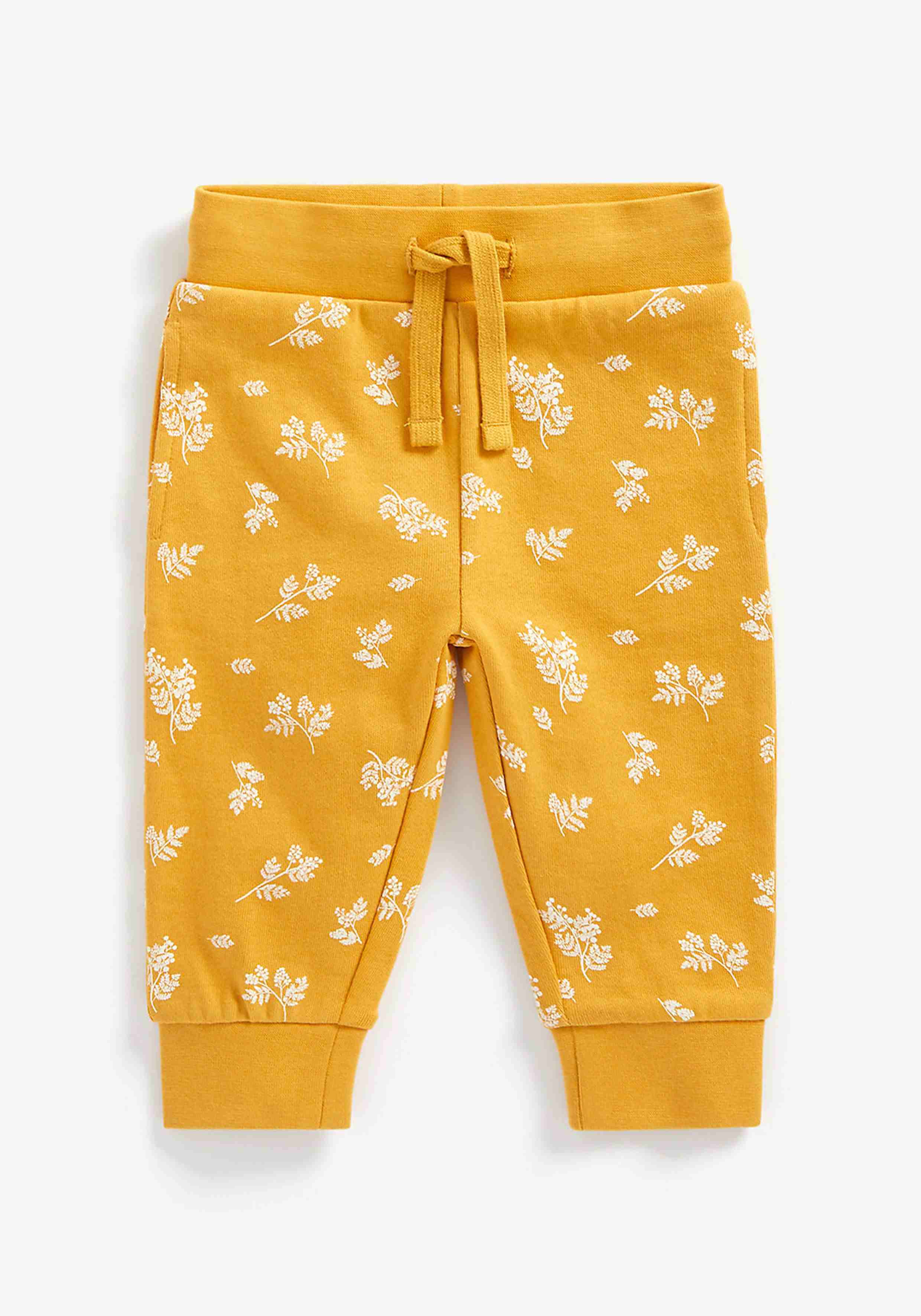Mothercare Girls Floral Print Jogger - Yellow