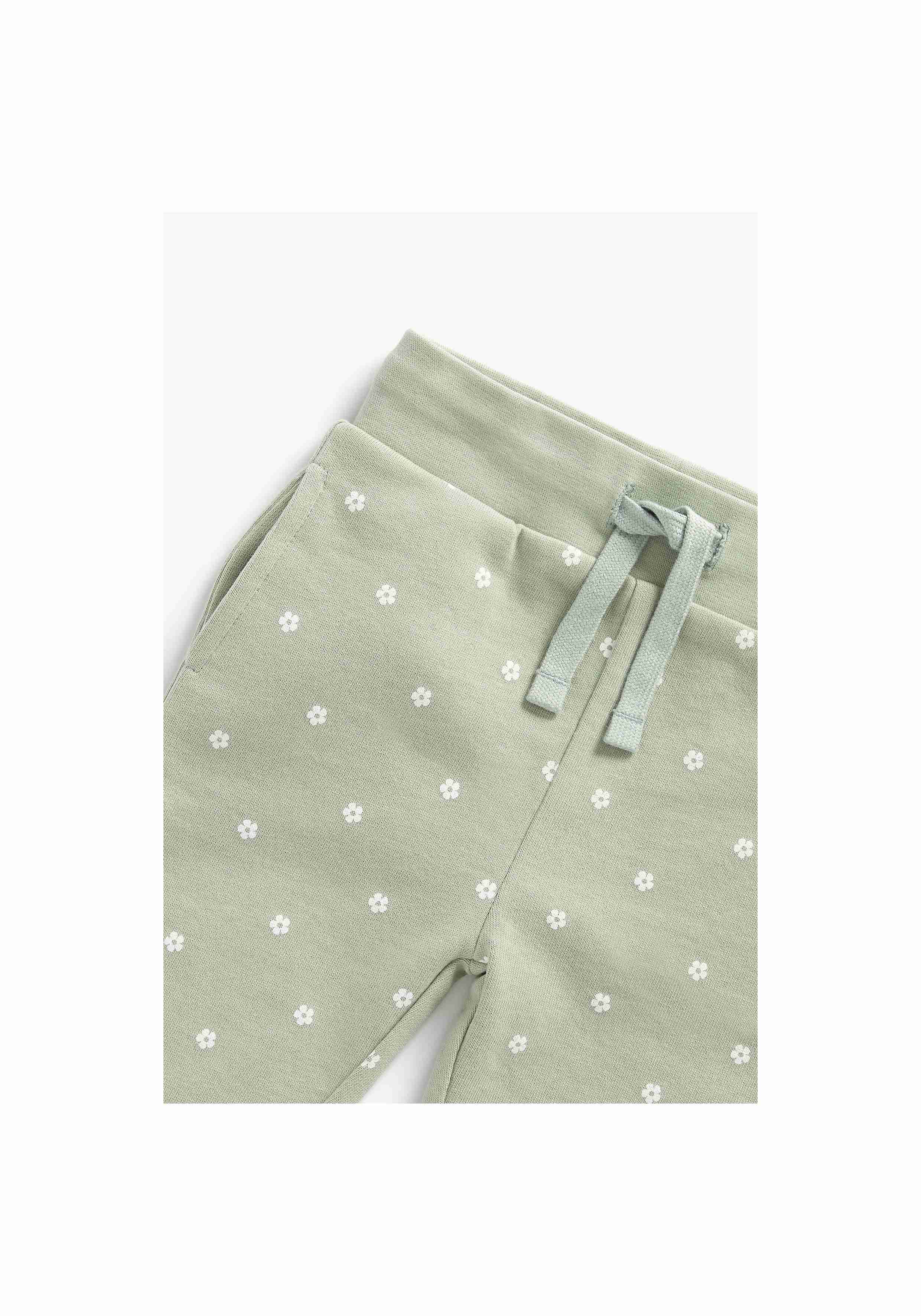 Mothercare Girls Floral Print Jogger - Khaki
