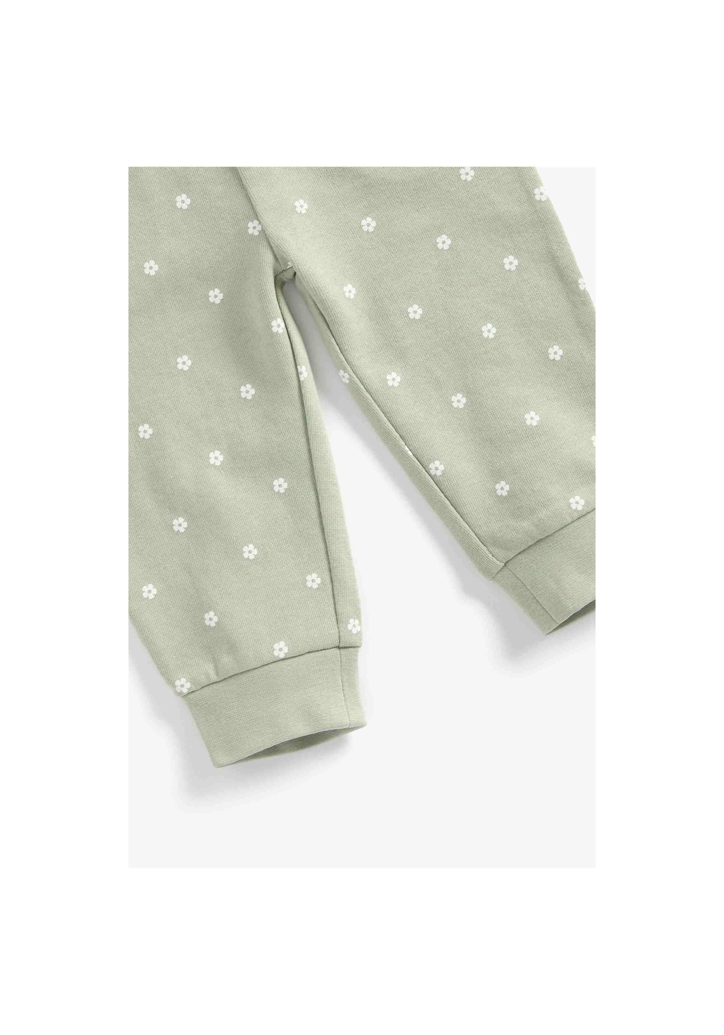 Mothercare Girls Floral Print Jogger - Khaki