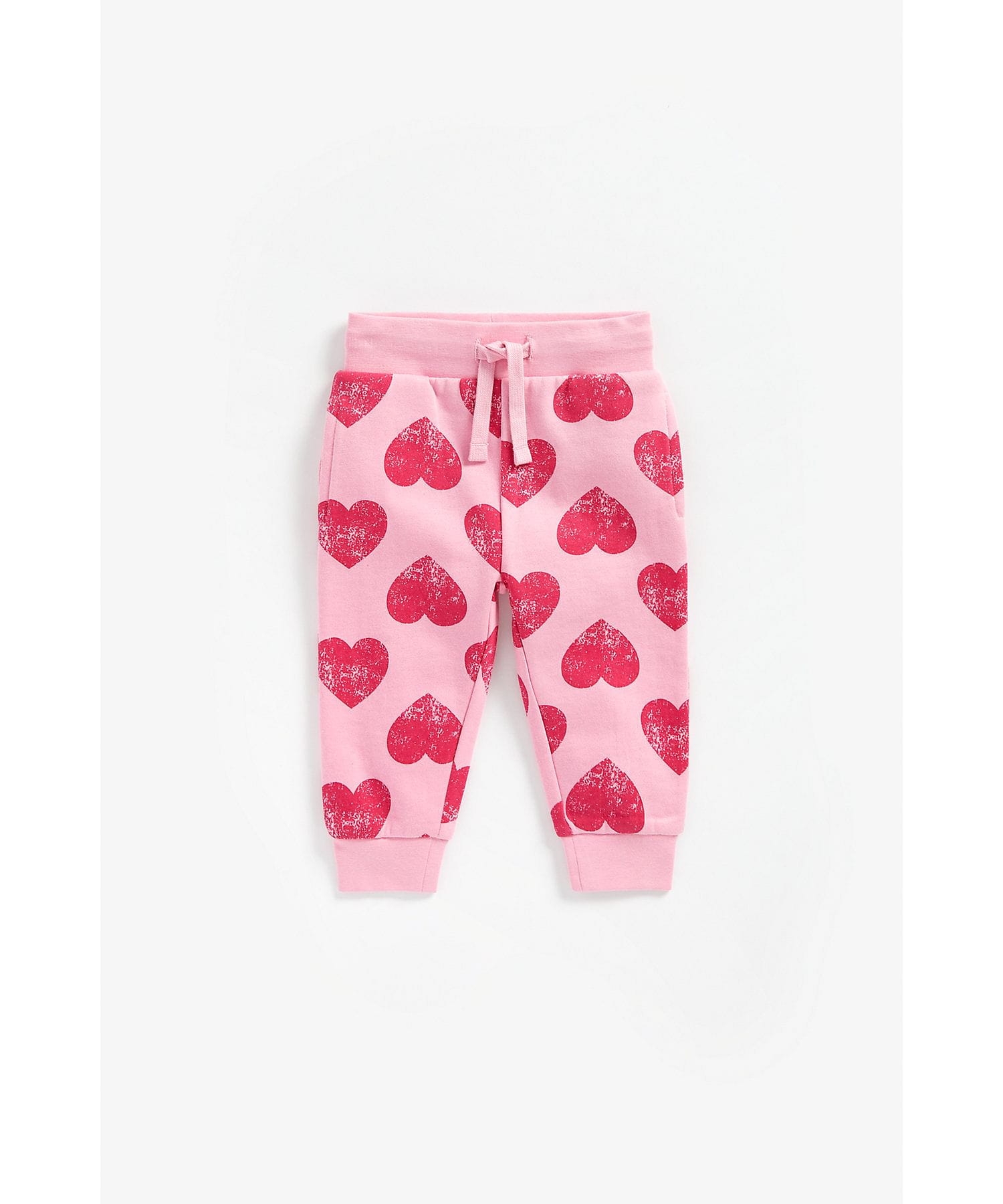 Mothercare | Girls Joggers Heart Print - Pink 0