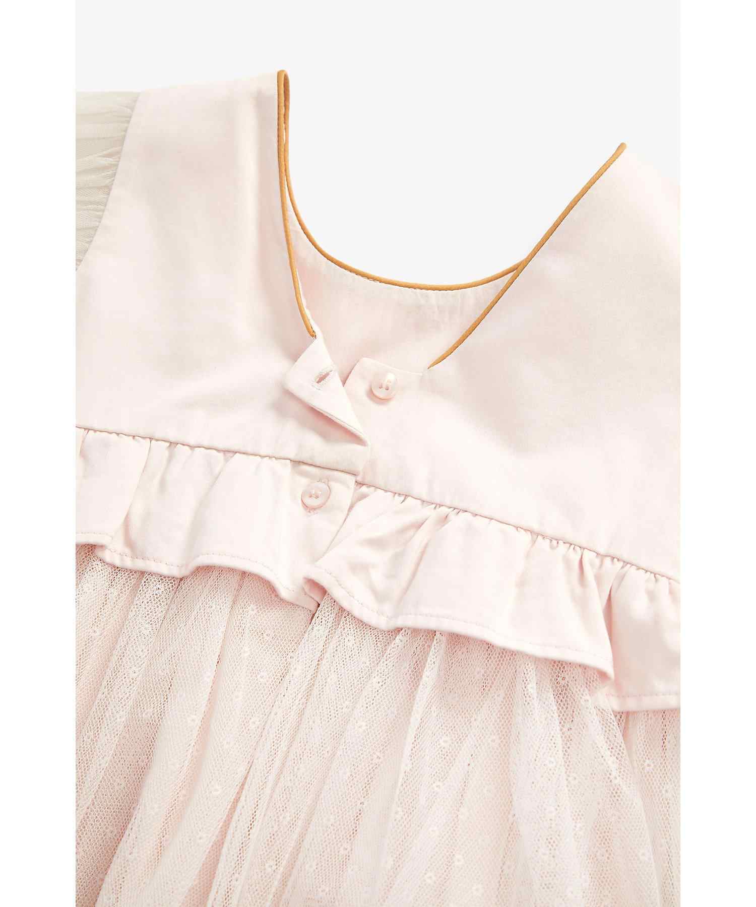 Mothercare Girls Half Sleeves Dress - Pink