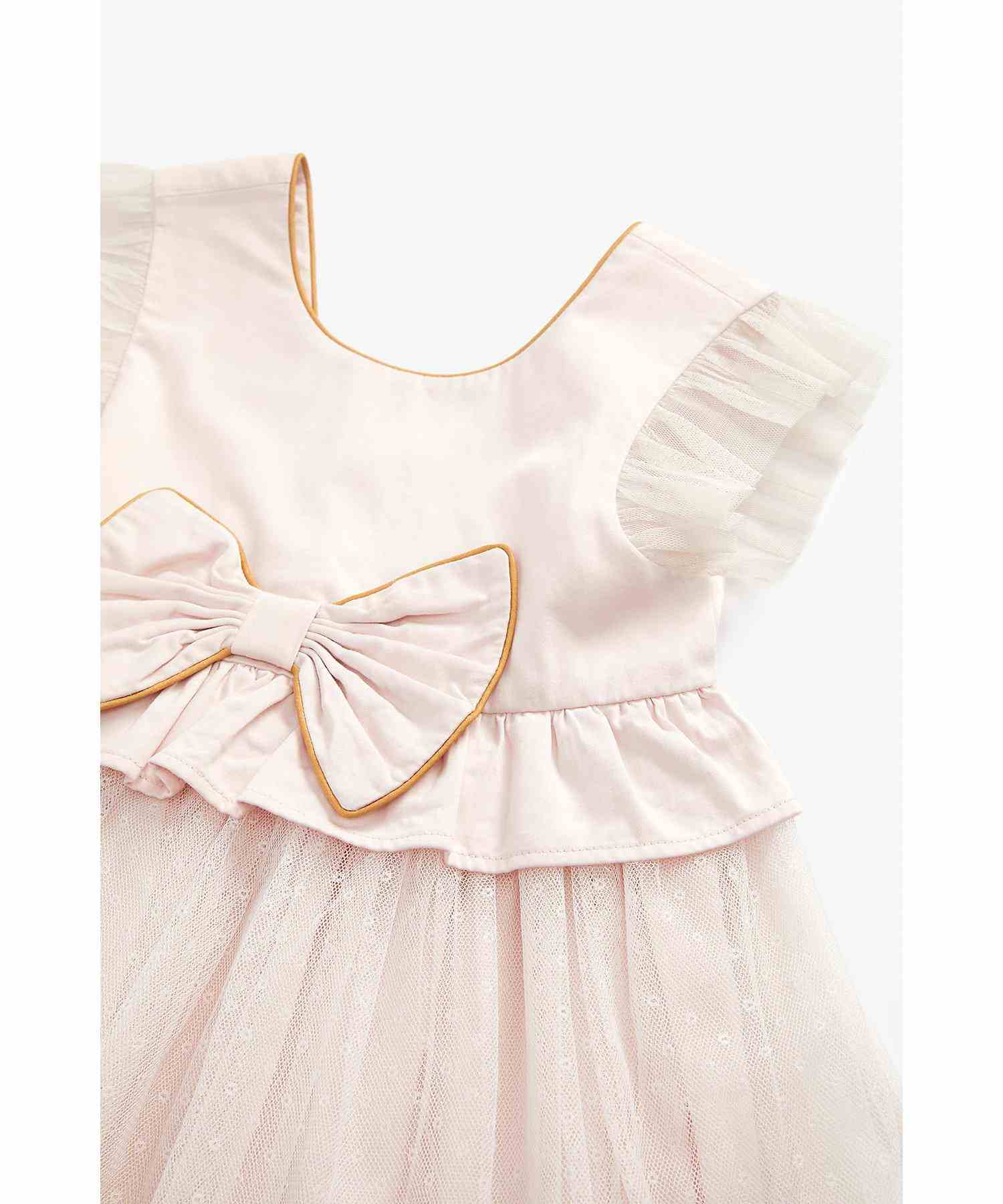 Mothercare Girls Half Sleeves Dress - Pink