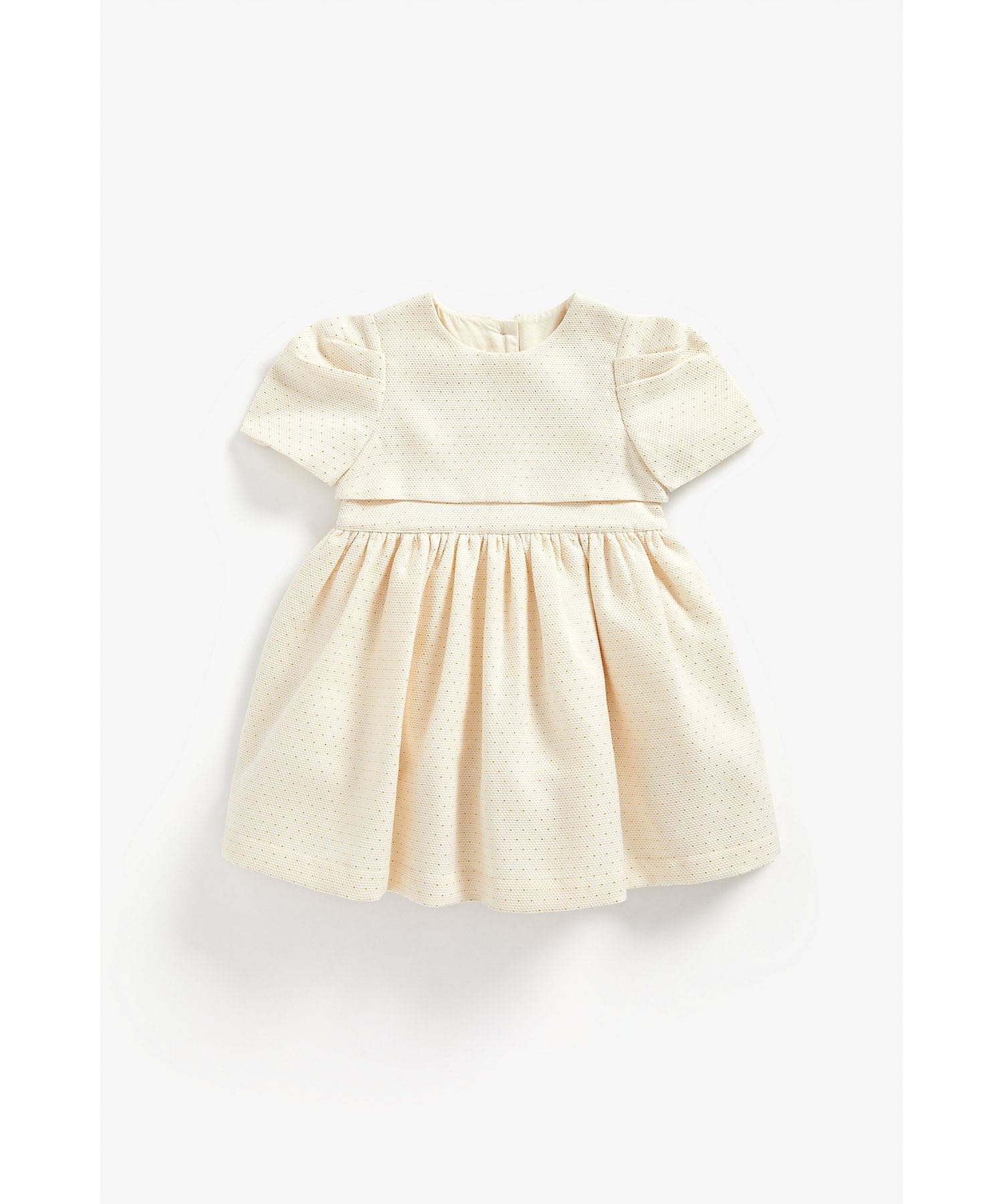 Mothercare | Girls Half Sleeves Party Dress With Bow - Cream 0
