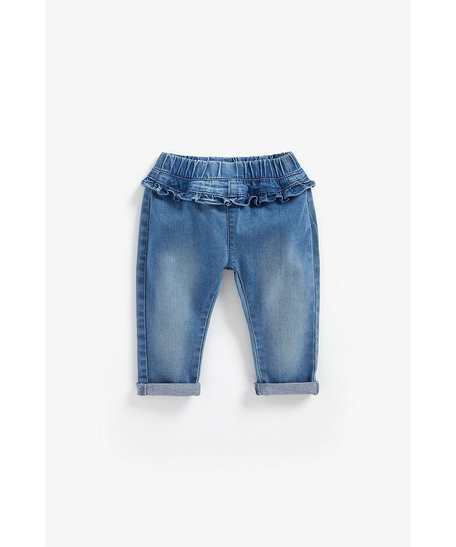 Mothercare | Girls Jeans Frill Detail - Blue 0